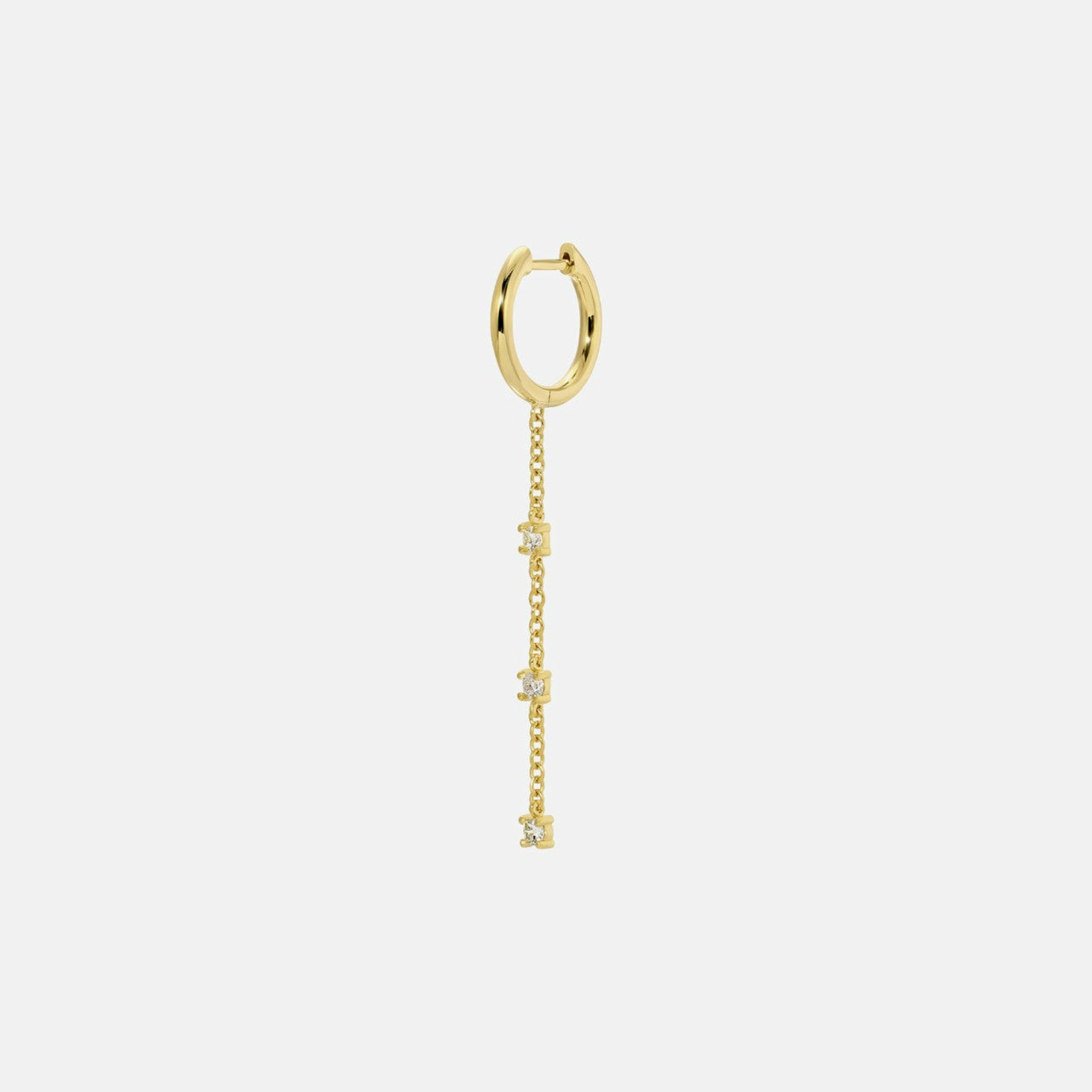 Women Kith Isa Grutman Single Huggie with Diamond Chain Drop 14K Gold - Yellow Go