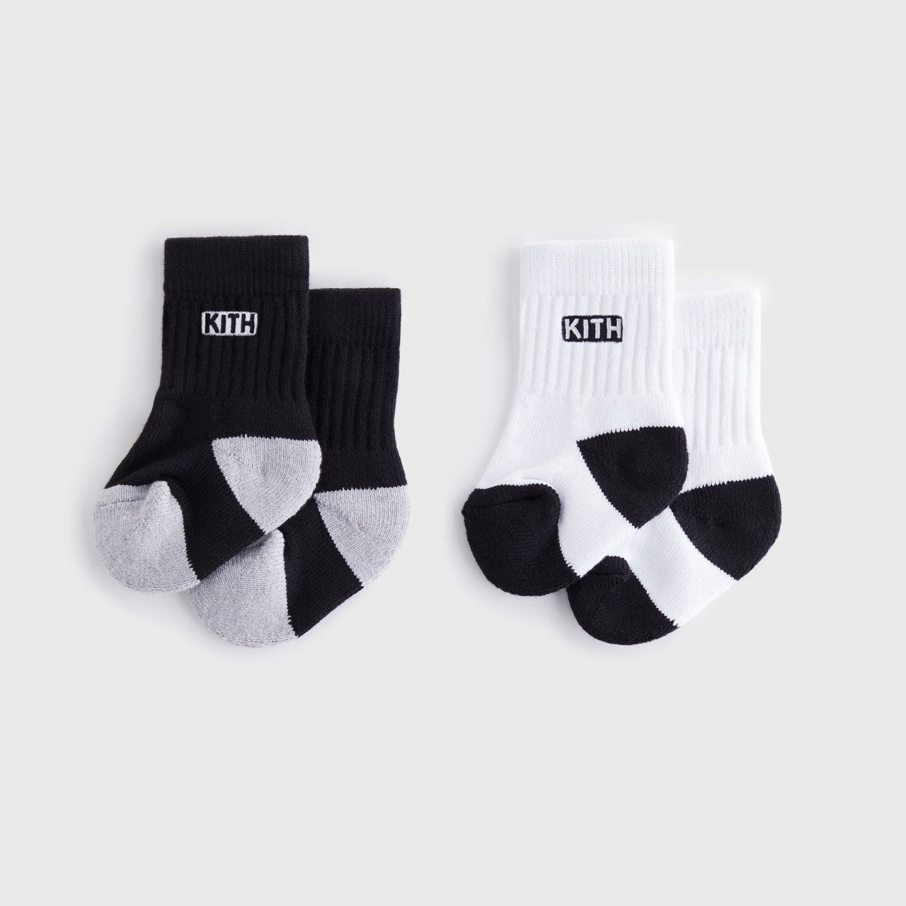 Kids Kith Kith Baby Classic Crew 2-Pack Socks - White / Black