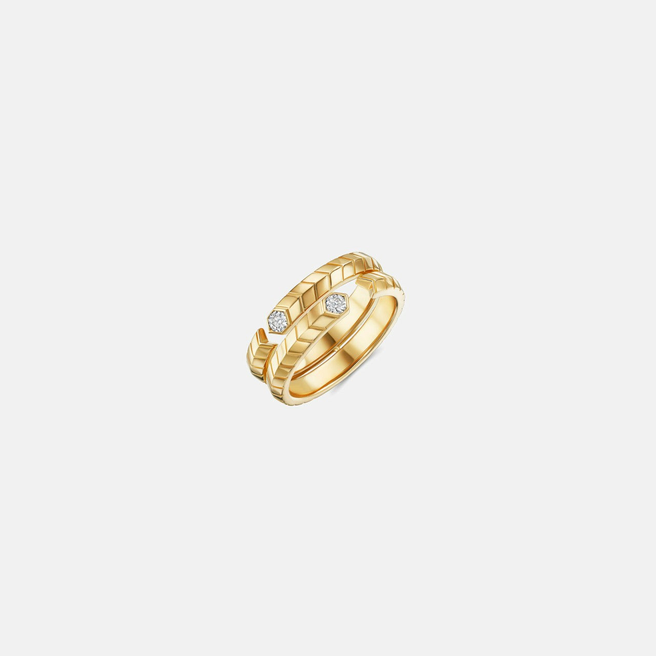 Women Kith VL Cepher Vuoto Double Band Ring - Yellow Gold