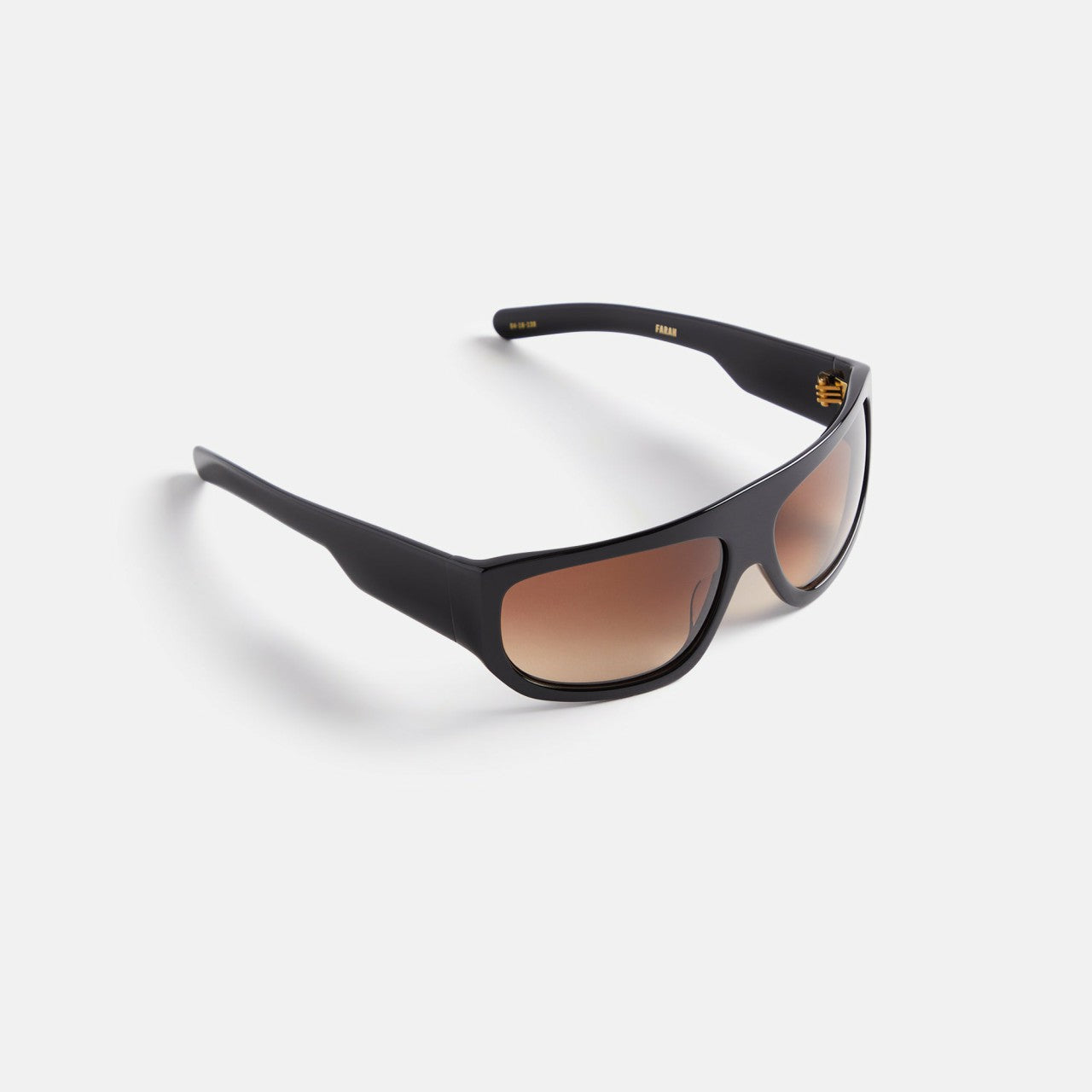 Men Kith Flatlist Farah Sunglasses - Solid Black / Brown Gradient Lens