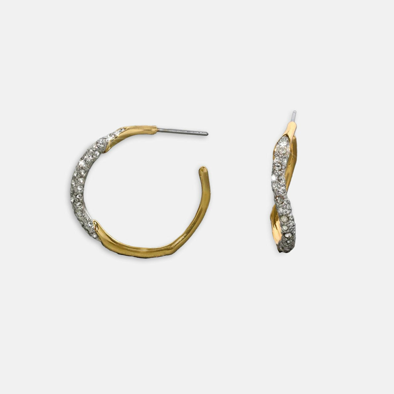 Women Kith Alexis Bittar Crystal Pave Hoop Earrings - Gold