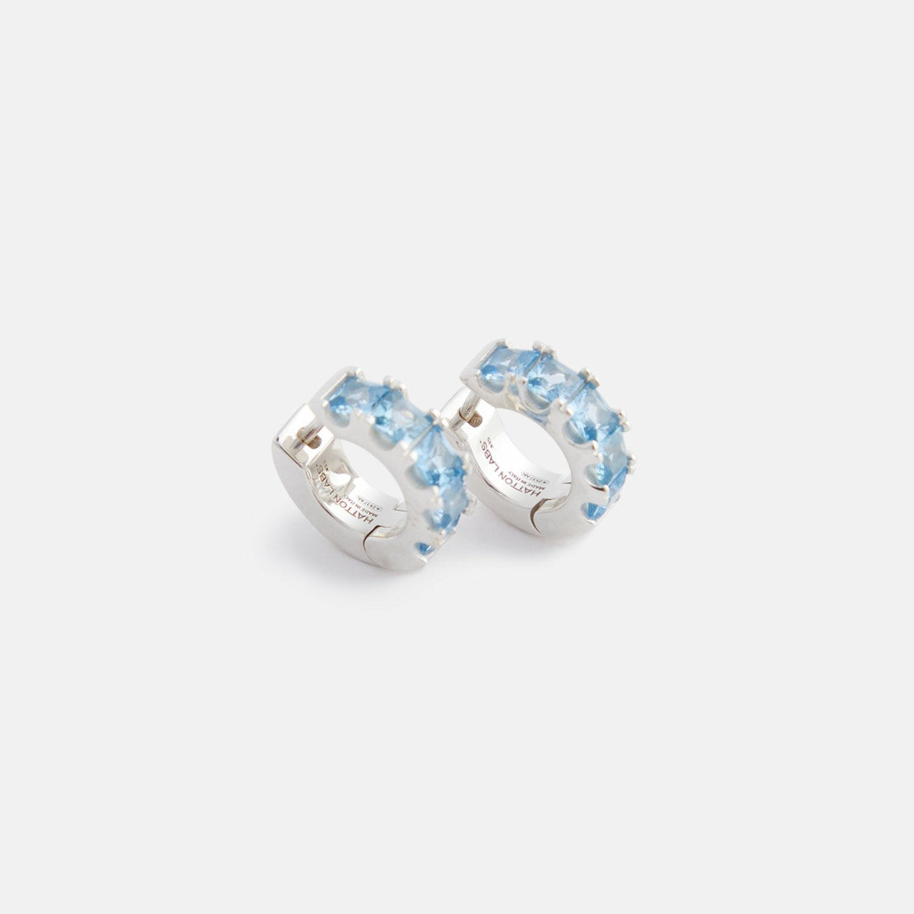 Men Kith Hatton Labs Facet Hoop Earrings - Silver / Topaz