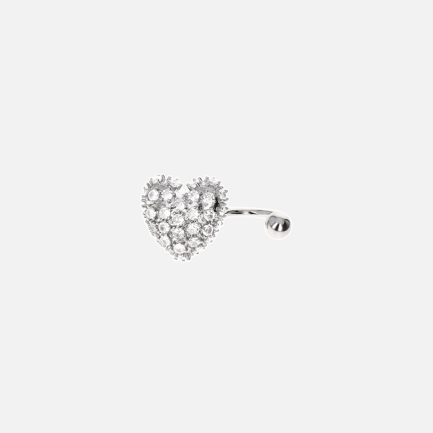 Women Kith Justine Clenquet Heart Crystal Ring - Palladium