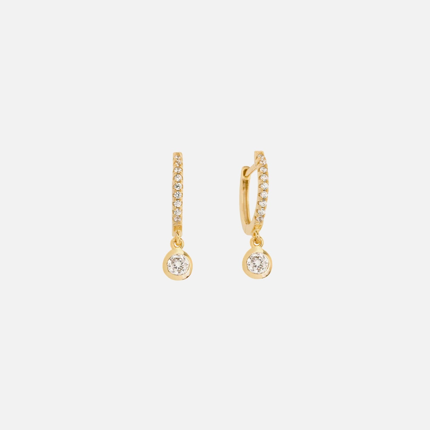 Women Kith SHASHI Bezel Pave Huggie - Gold