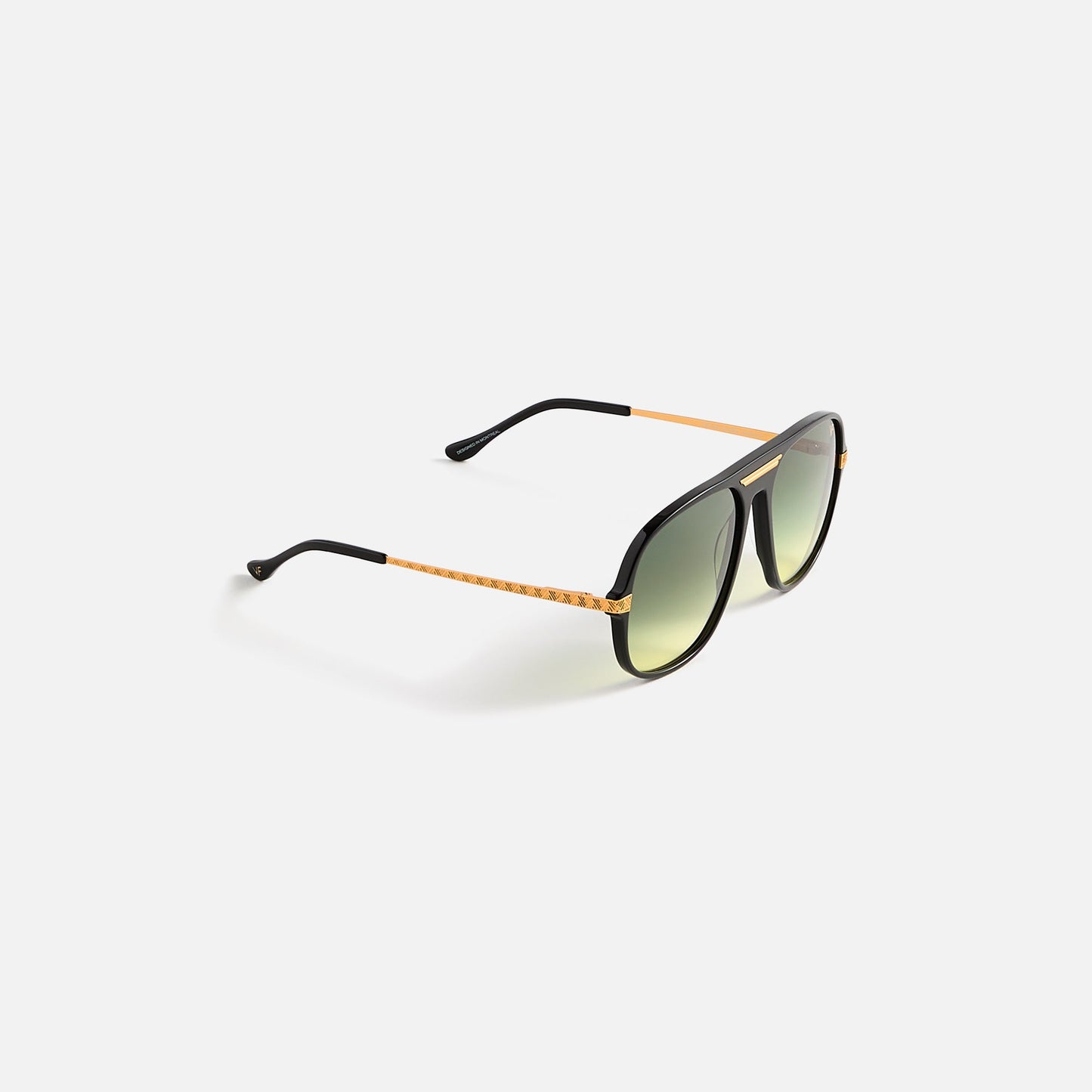 Men Kith Vintage Frames Lucky Black Acetate - Green Yellow Gradient