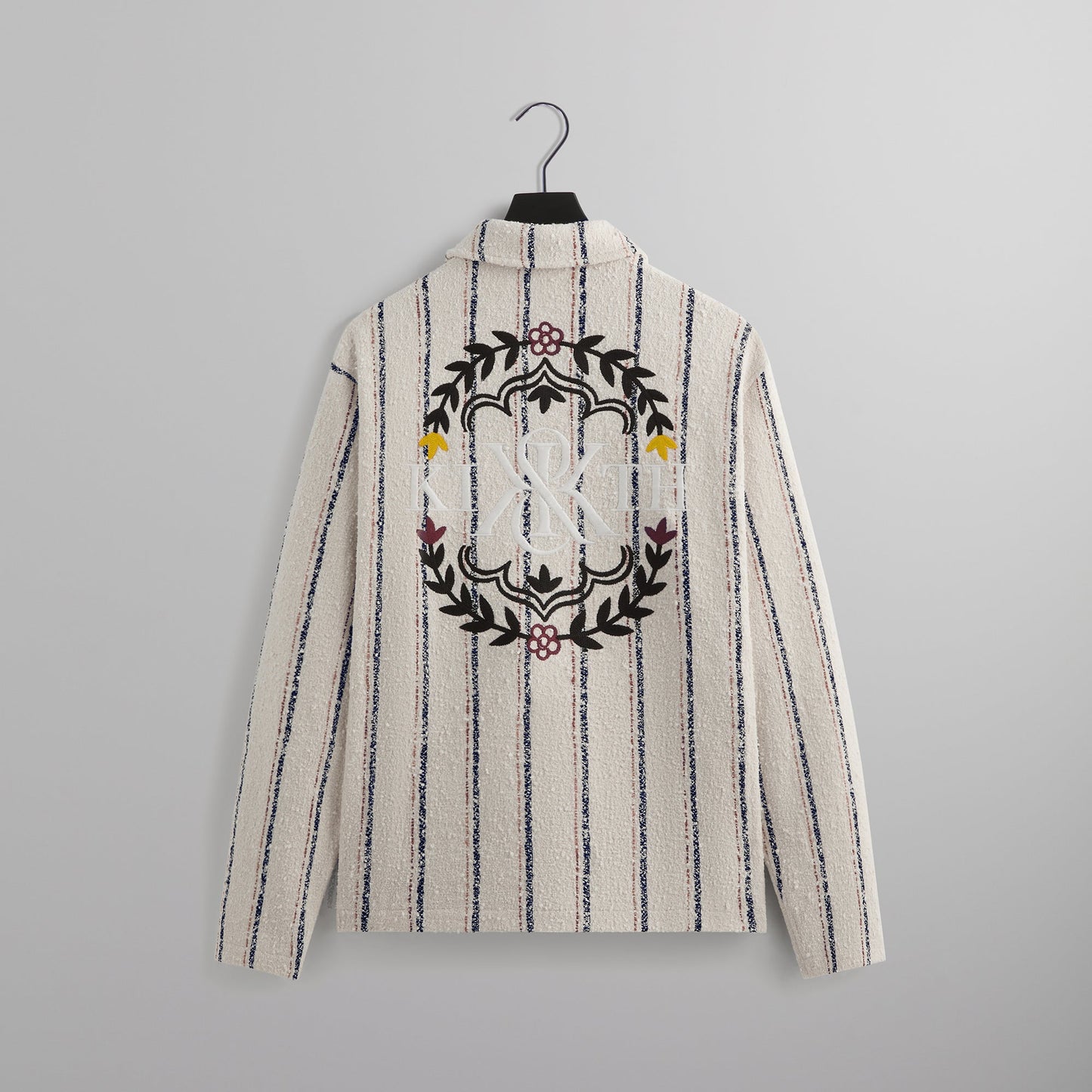 Men Kith Kith Striped Boucle Coaches Jacket - Whisper