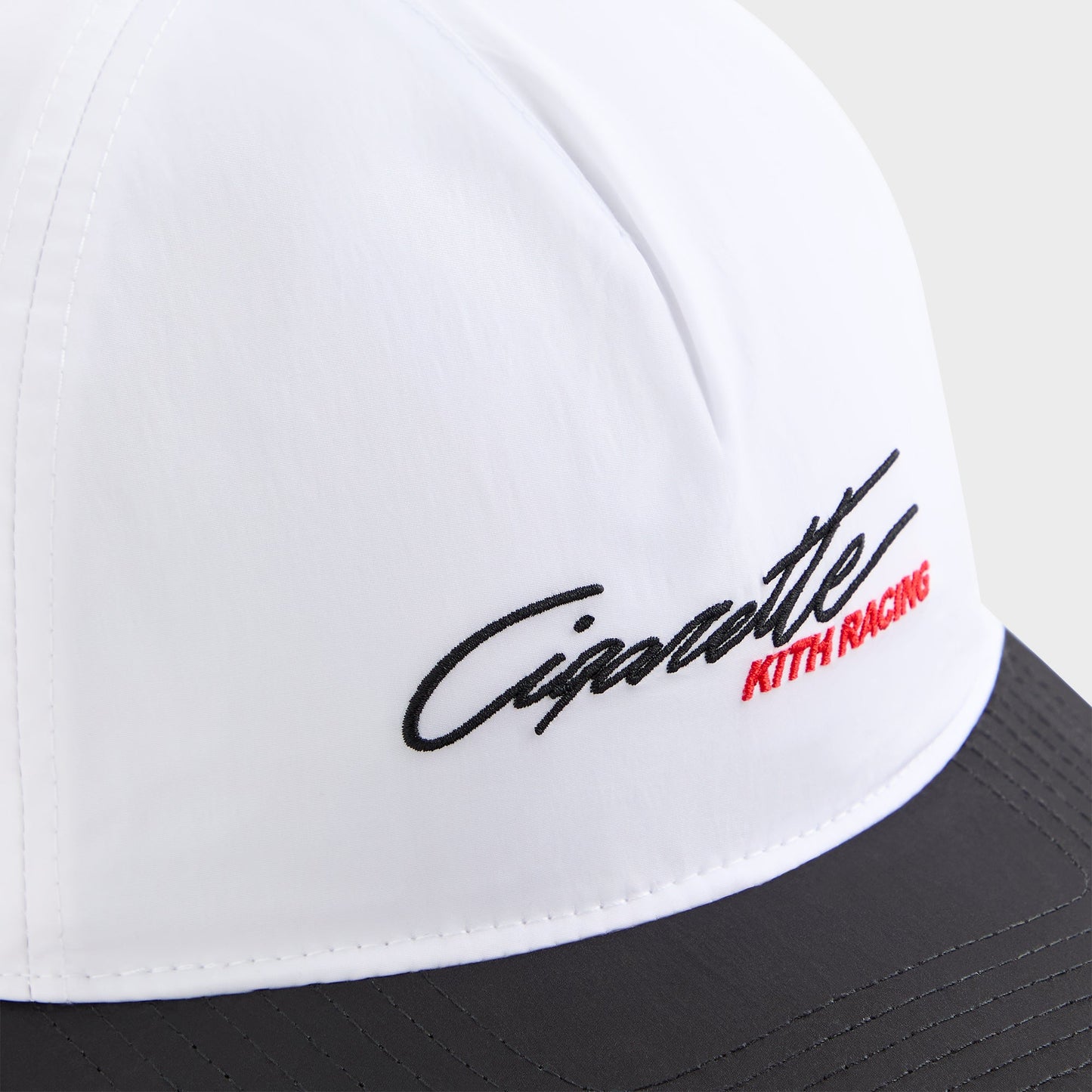 Men Kith Kith for Cigarette Wrinkle Nylon Bay Low Pinch Crown Snapback - White