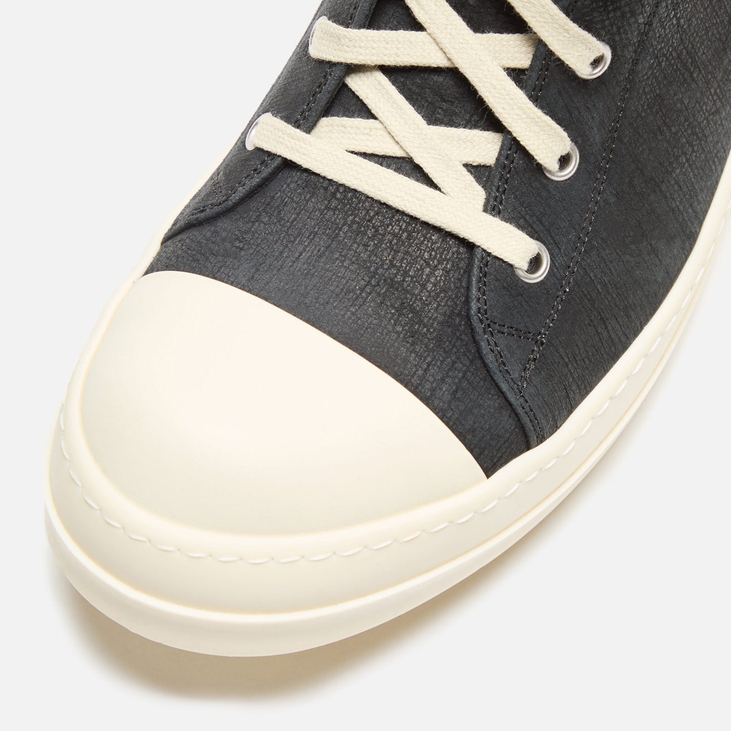Men Kith Rick Owens Sneakers - Scarpe In Pelle / Black / Milk / Milk