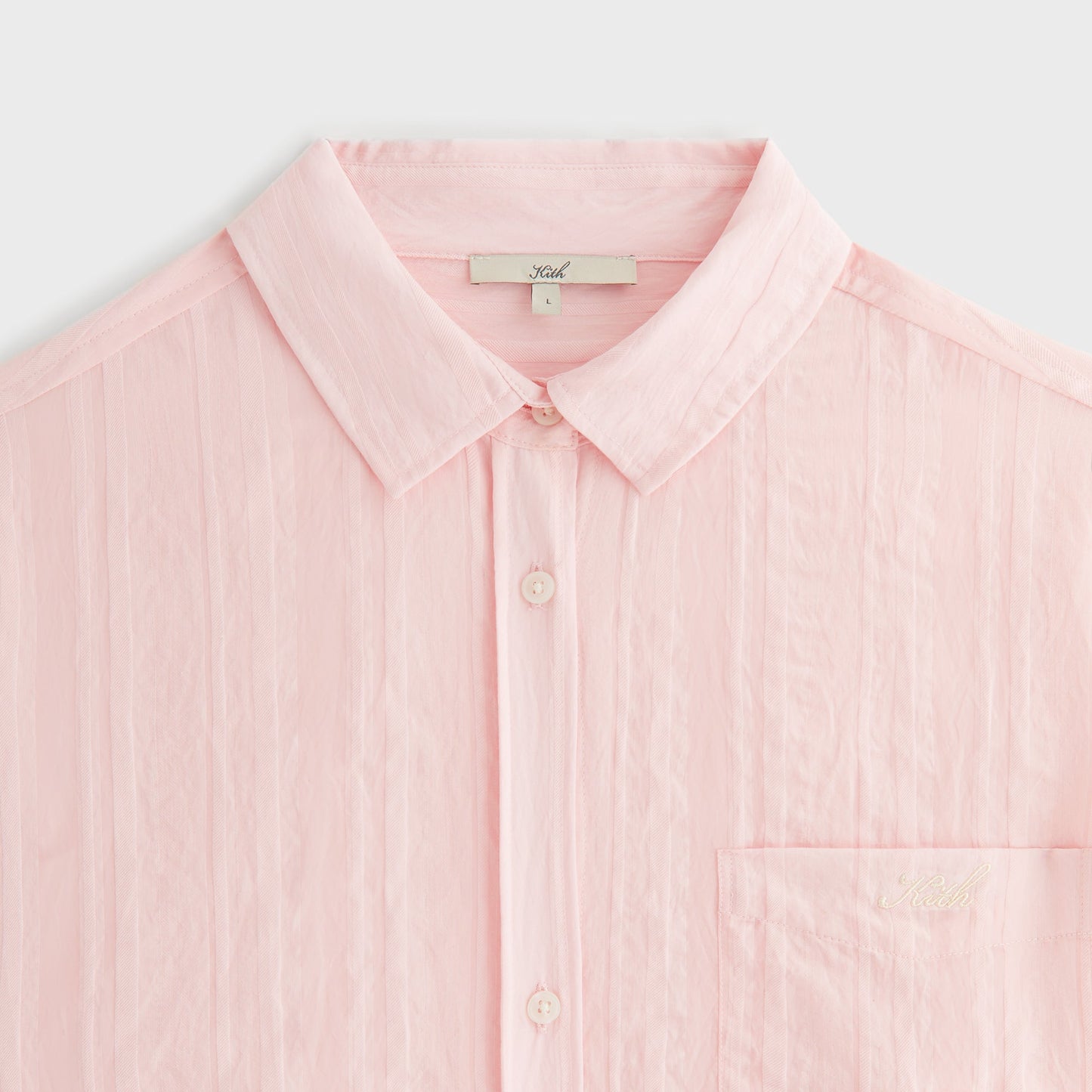 Women Kith Kith Women Ora II Sheer Stripe Shirt - Abelia