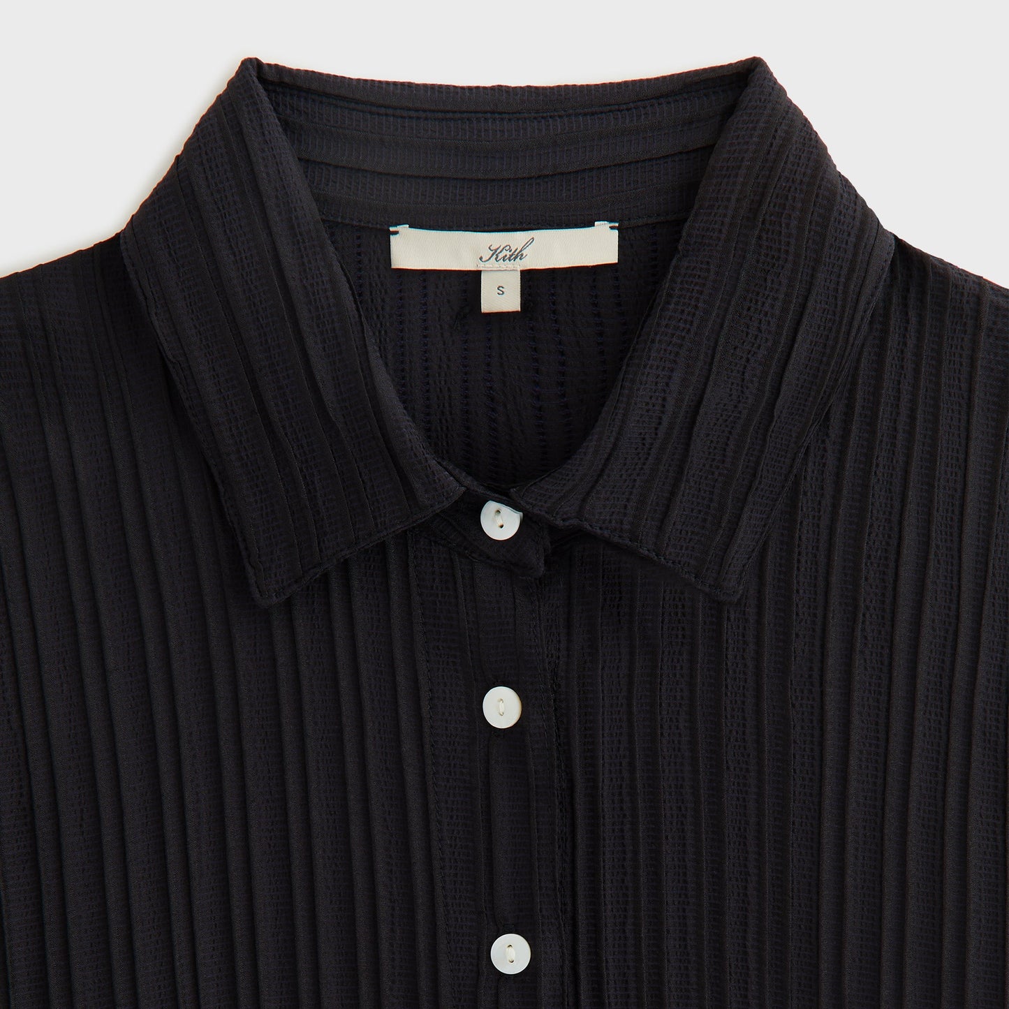 Women Kith Kith Women Elvira Plisse Button Down Shirt - Ink