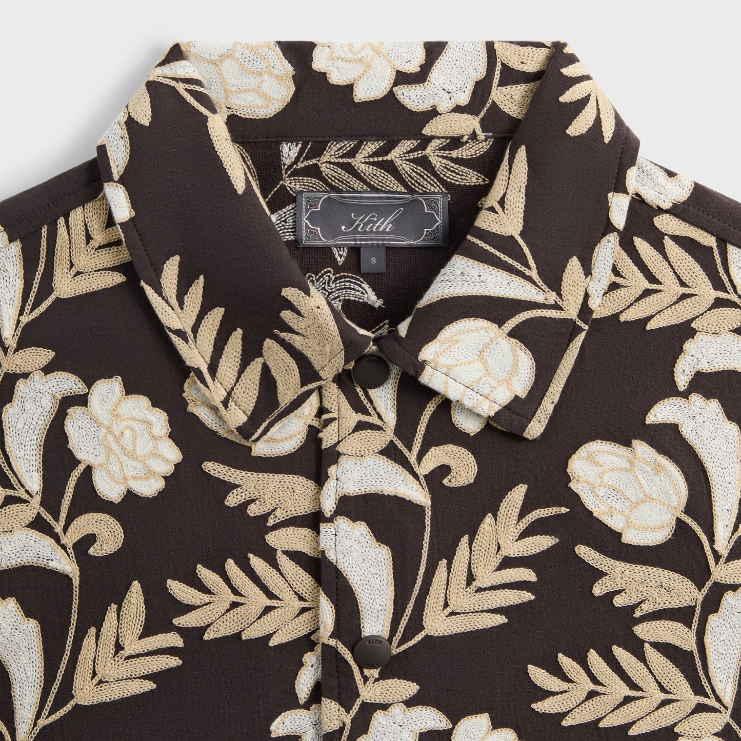 Men Kith Kith Embroidered Floral Woodpoint Shirt - Kindling