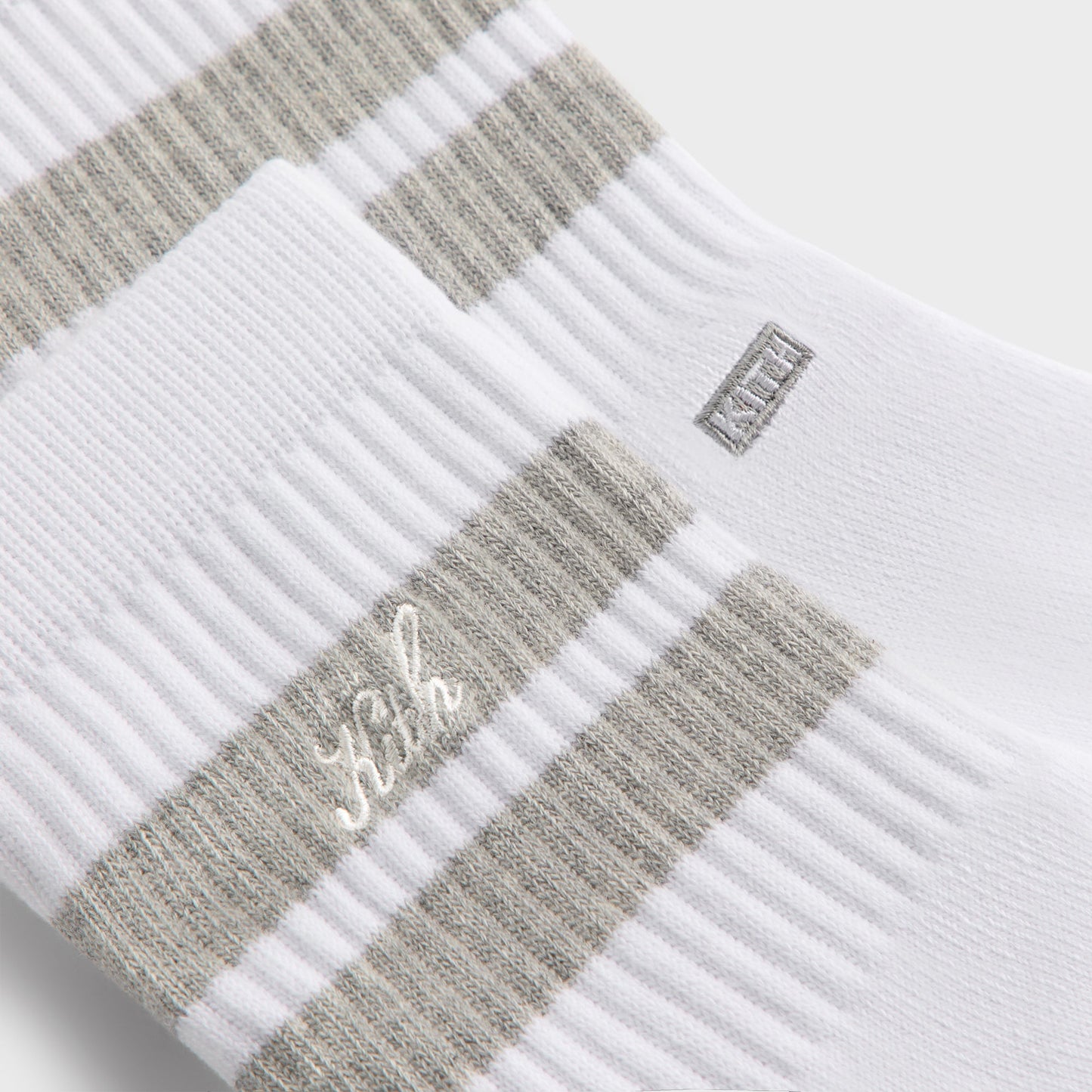 Men Kith Kith 3-Pack Striped Mid Crew Socks - White
