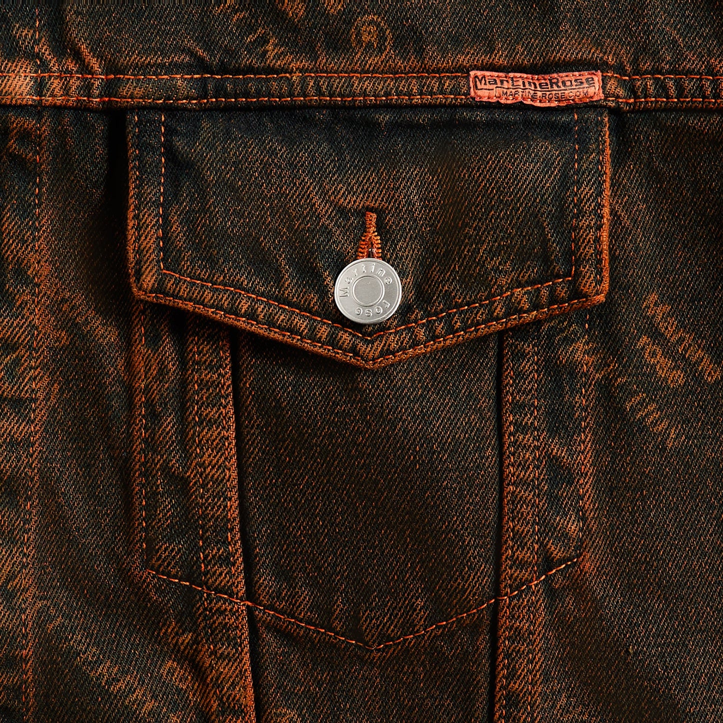 Men Kith Martine Rose Oversized Denim Jacket - Orange Laser