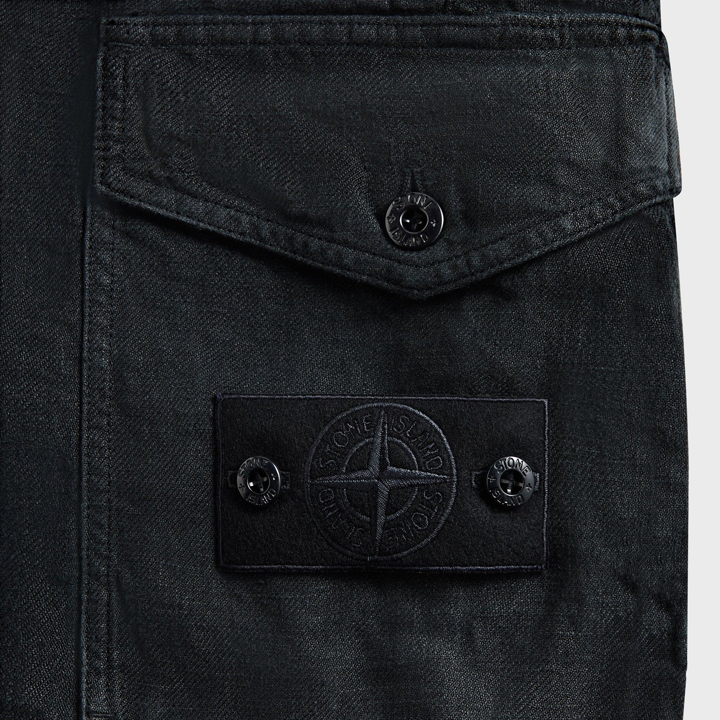 Men Kith Stone Island Diagonal Linen Garment Dyed Ghost Piece Shorts - Navy Blu