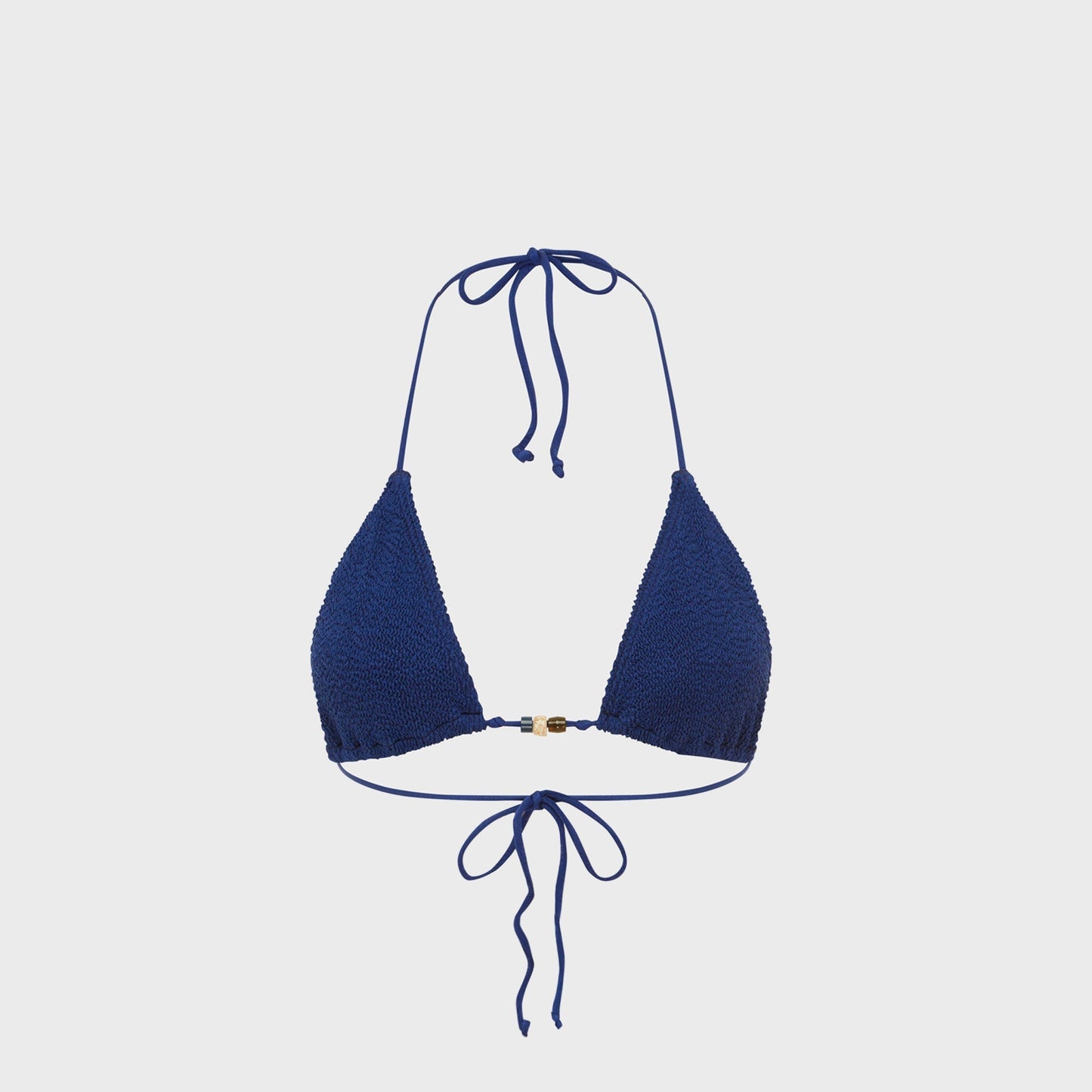 Women Kith Bond Eye Beaded Ingrid Triangle Bikini Top - Midnight Shim