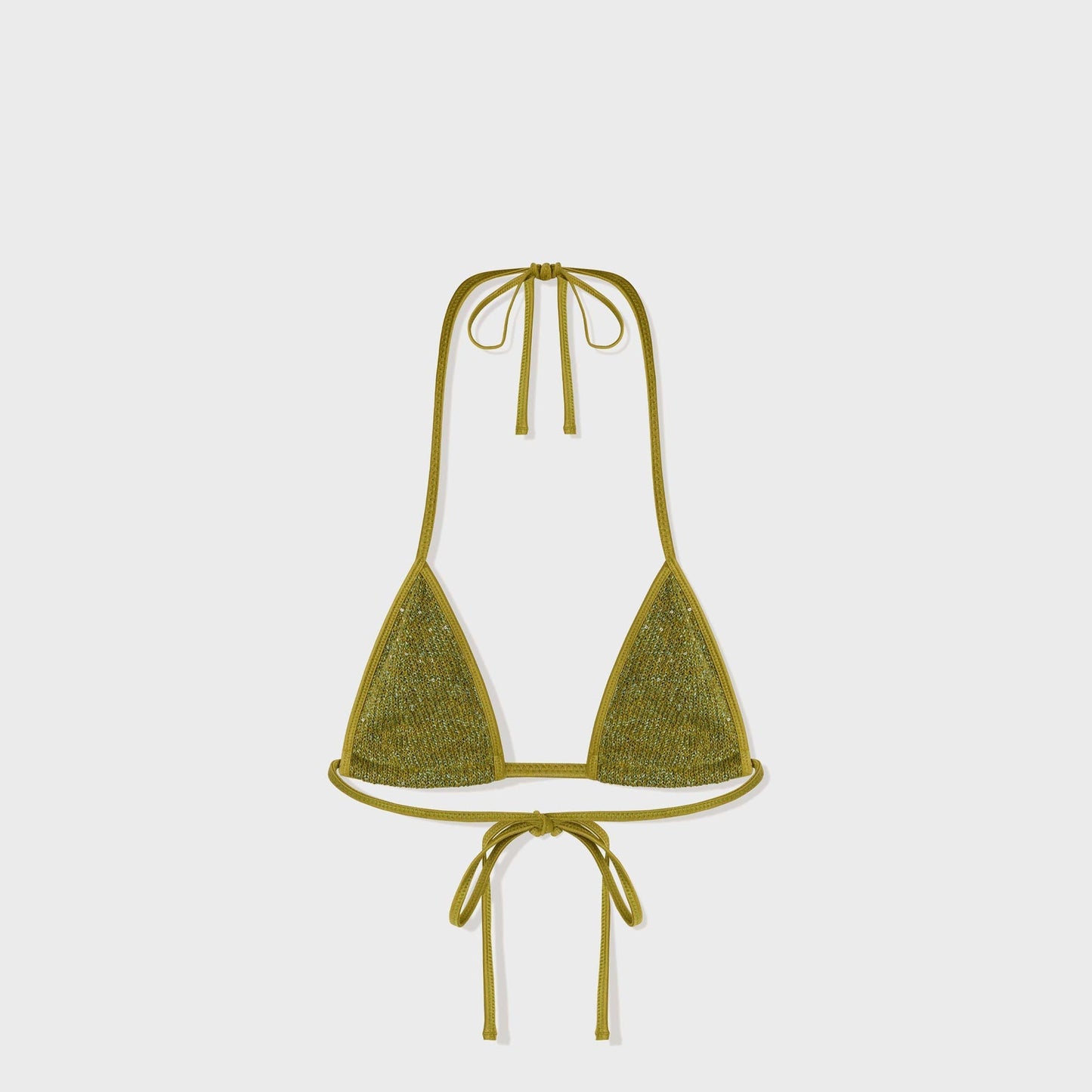 Women Kith Asta Resort Lio Bikini Top - Olive Oil Sequin