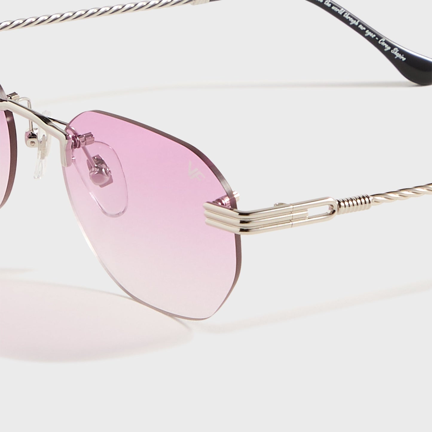 Men Kith Vintage Frames Detroit Player Rimless Drill Mount 24KT - White Gold /