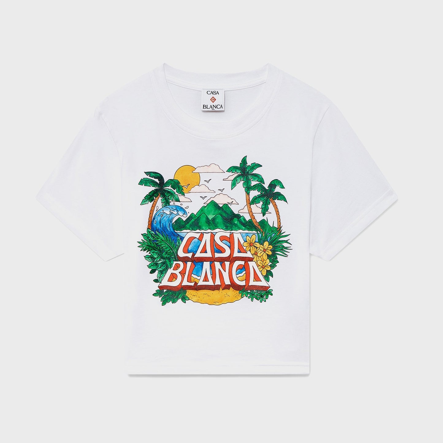 Women Kith Casablanca Casa Beach Wave Printed Baby Tee - White