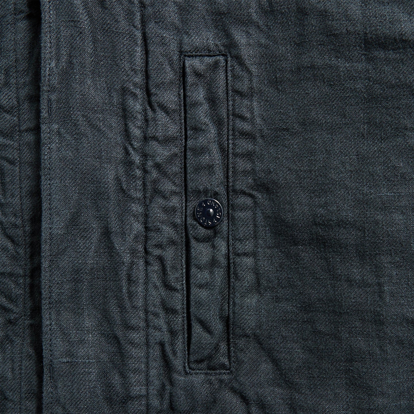 Men Kith Stone Island Diagonal Linen Garment Dyed Ghost Piece - Navy Blue