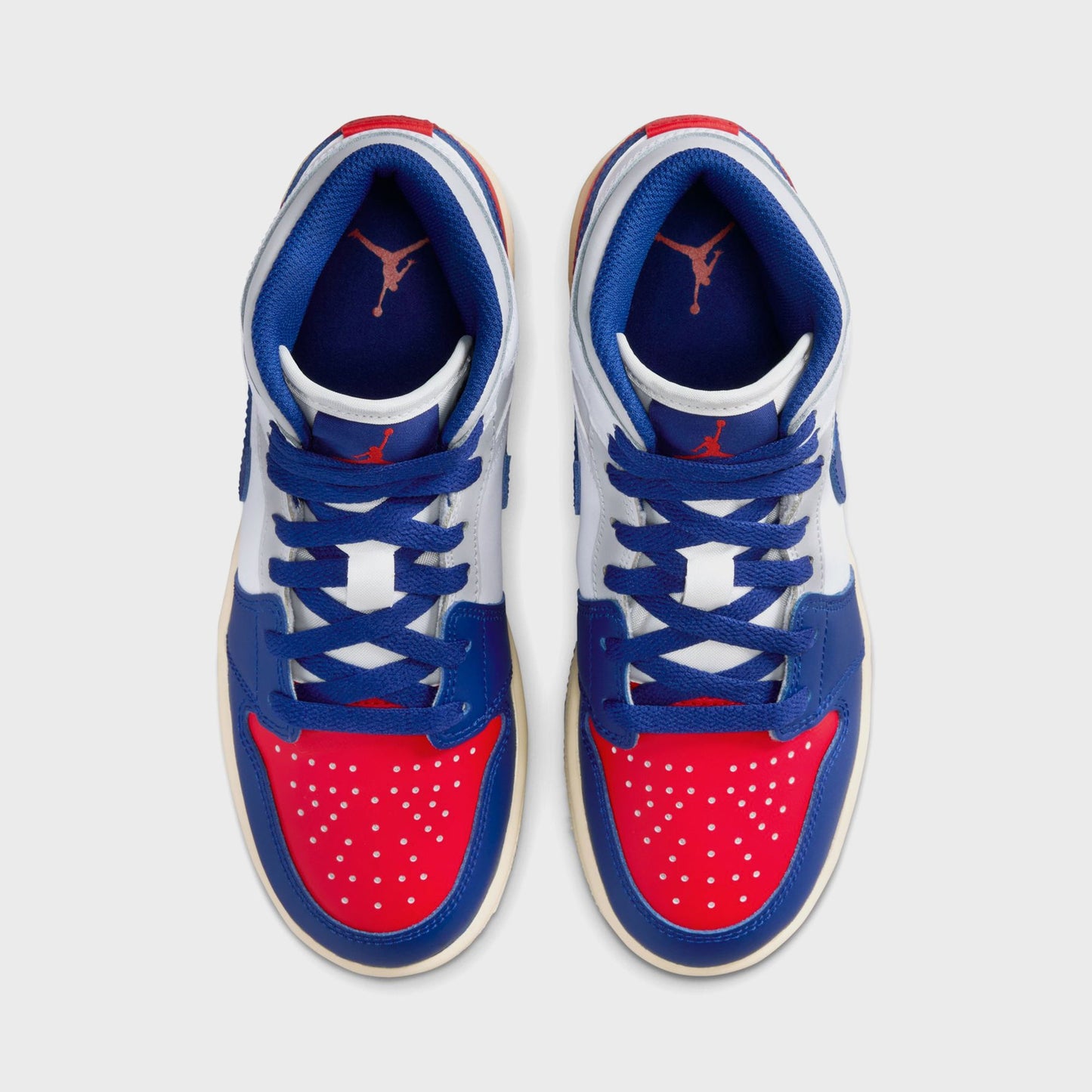 Kids Kith Jordan GS Air Jordan 1 Mid - White / Deep Royal Blue / University