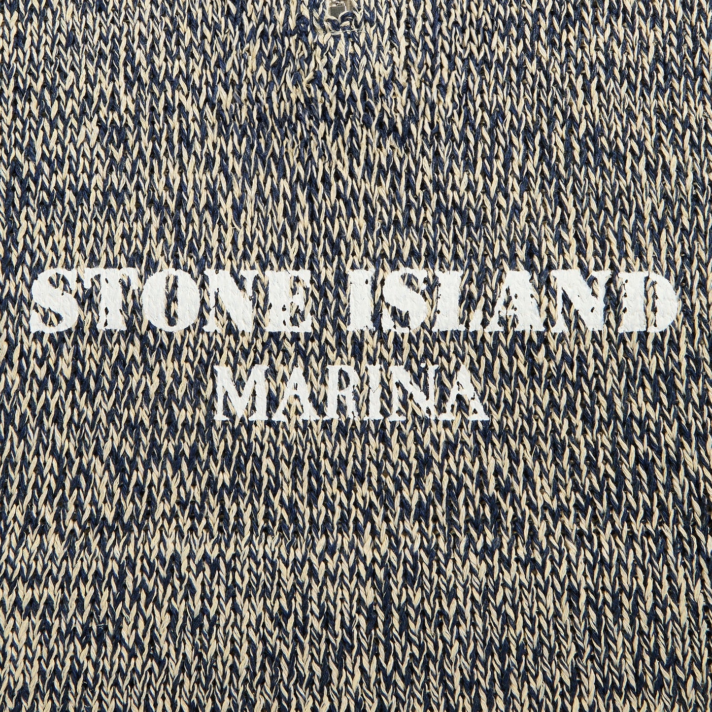 Men Kith Stone Island Cotton Linen Rubberized Effect Marina Polo - Ivory