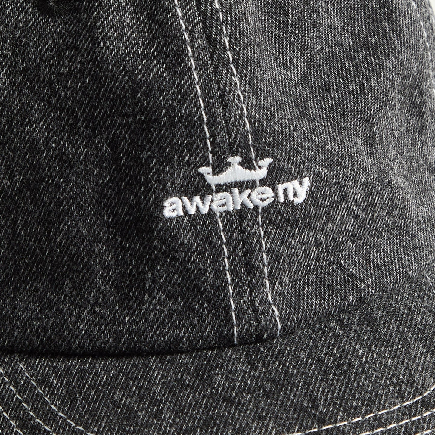 Men Kith Awake NY Crown Logo Denim Cap - Black