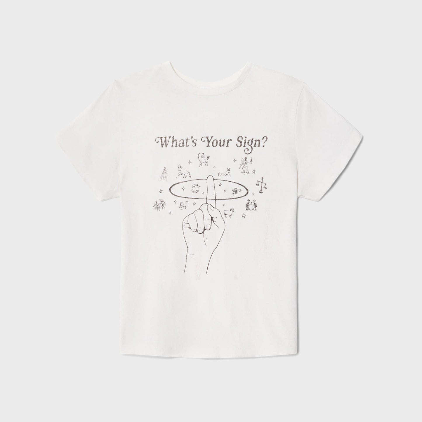 Women Kith ReDone Classic Tee Whats Your Sign - Vintage White