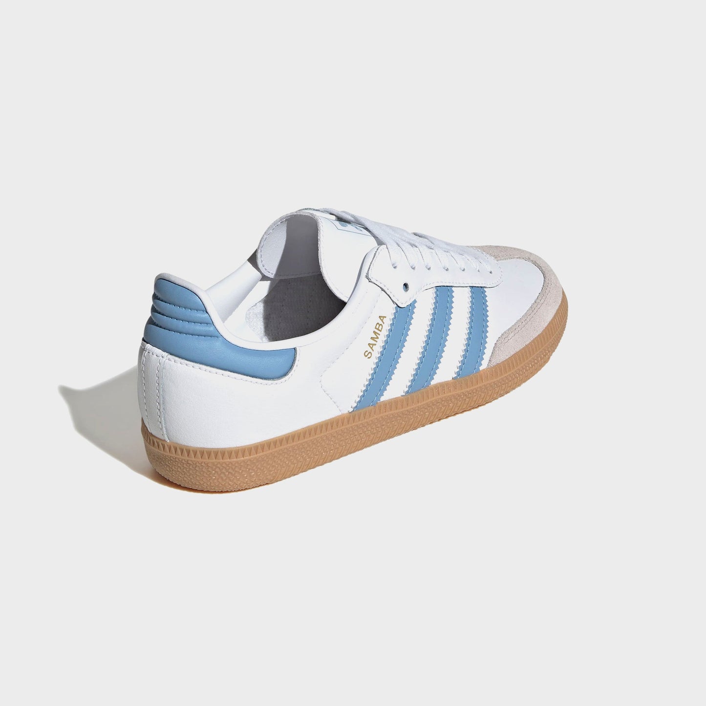 Kids Kith adidas GS Samba OG - White / Ash Blue / Gum 3