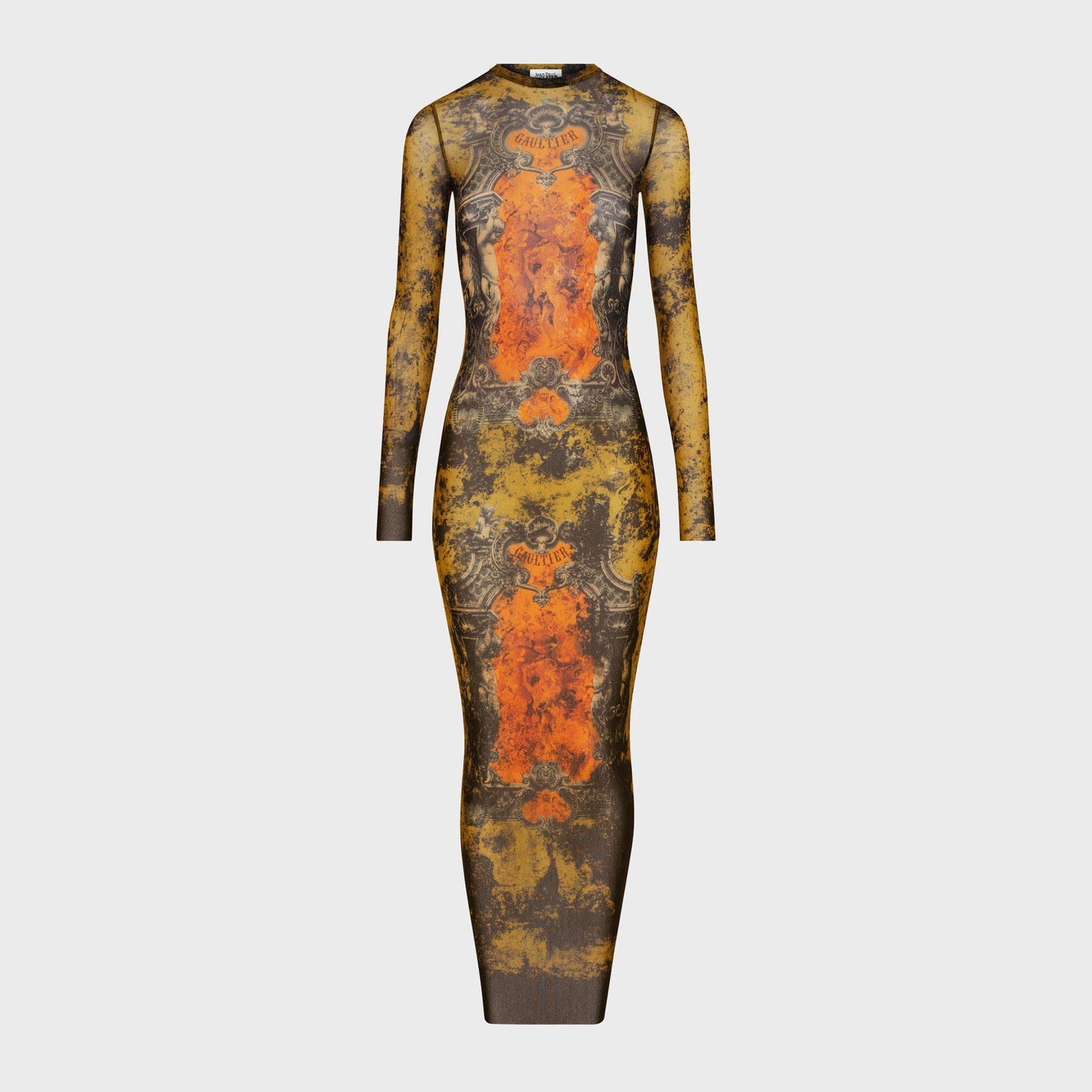 Women Kith Jean Paul Gaultier Mesh Long Dress - Printed Medaillon