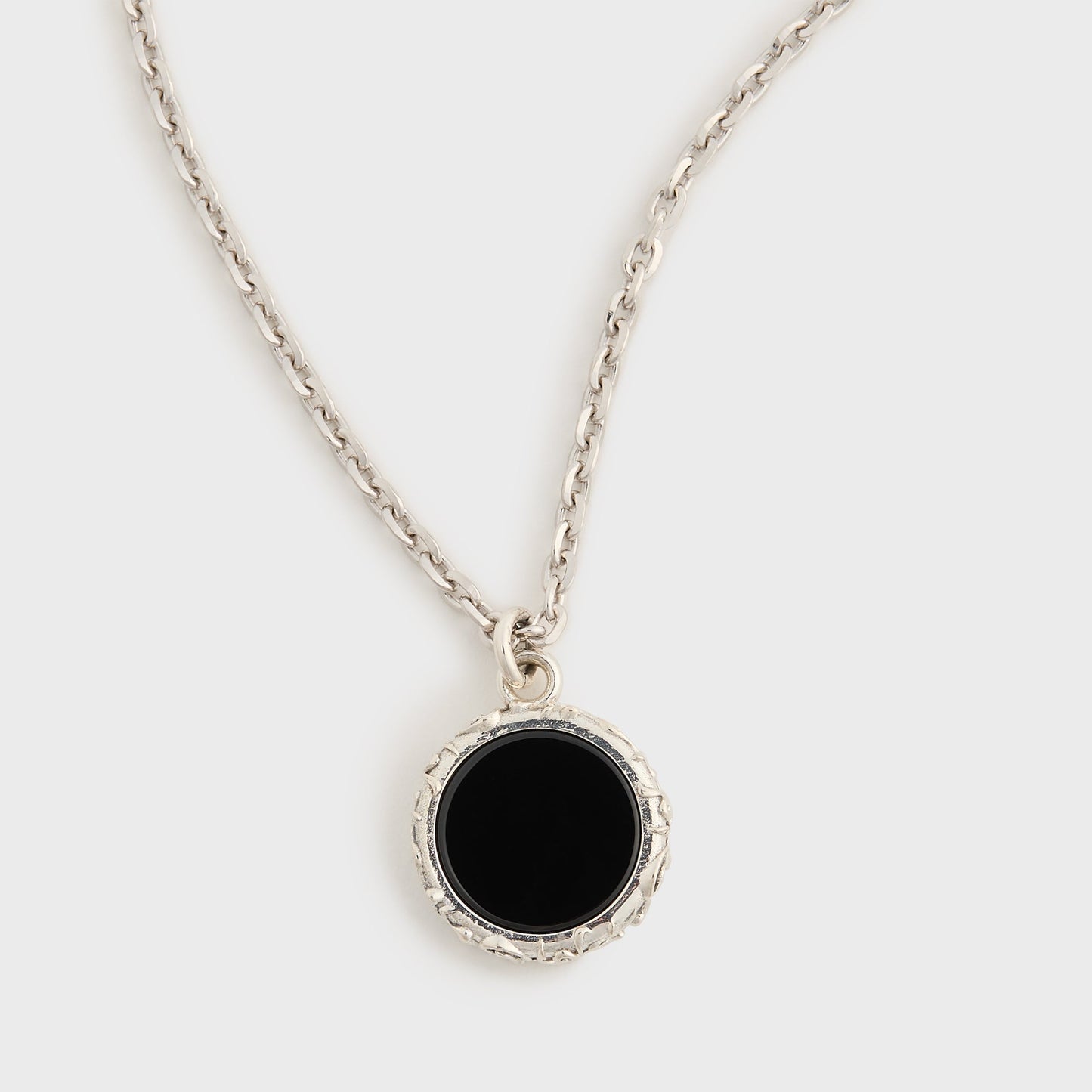 Men Kith Emanuele Bicocchi Flourishing Onyx Amulet Necklace - Silver
