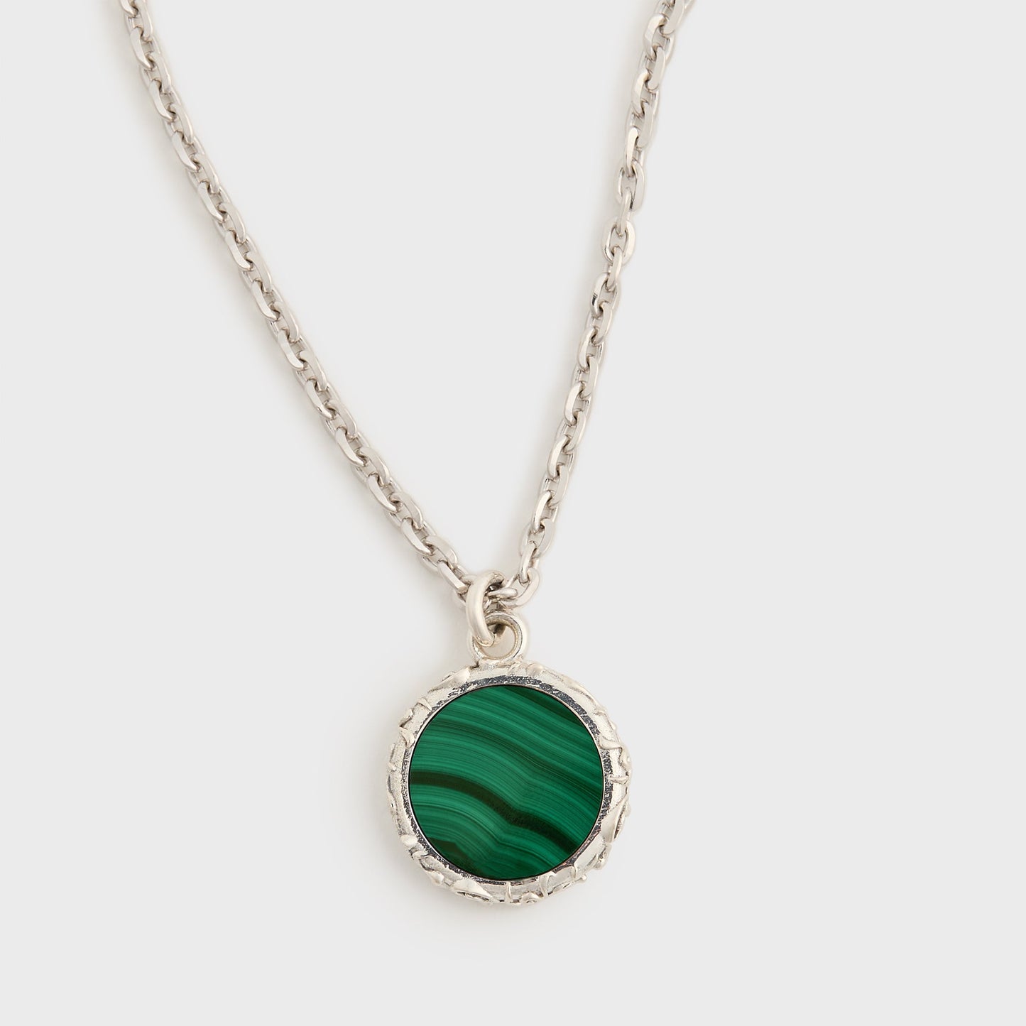 Men Kith Emanuele Bicocchi Flourishing Malachite Amulet Necklace - Silver