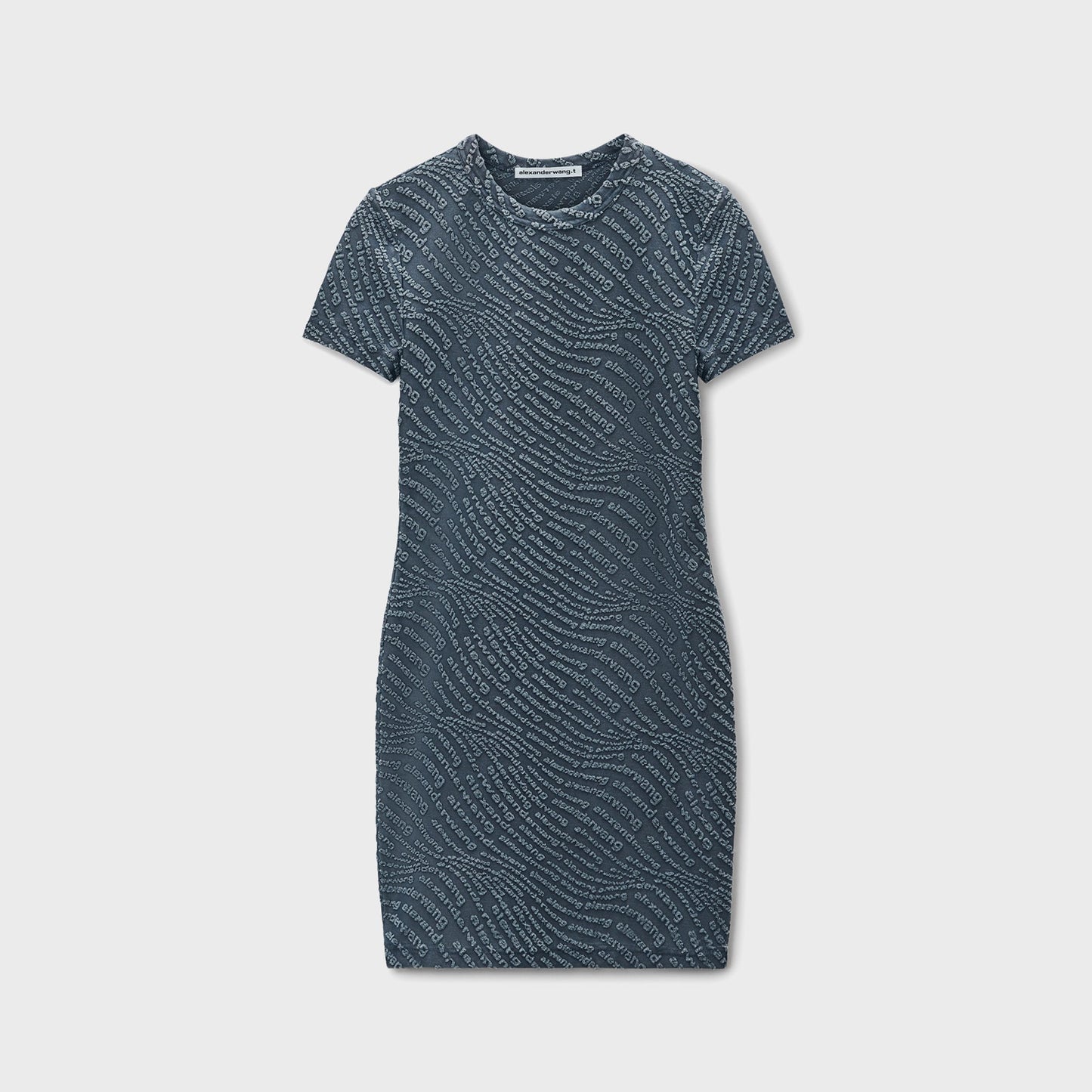 Women Kith T by Alexander Wang Jacquard Logo Mini Dress - Graphite