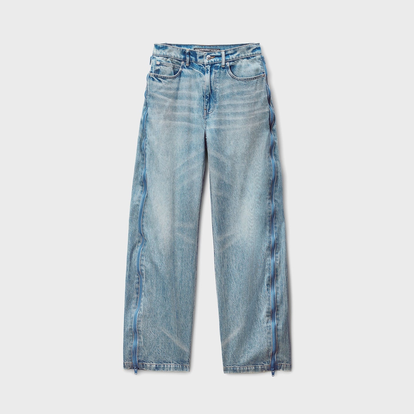 Women Kith T by Alexander Wang Curved Zipper Pant with Basketball Mesh - Vintage