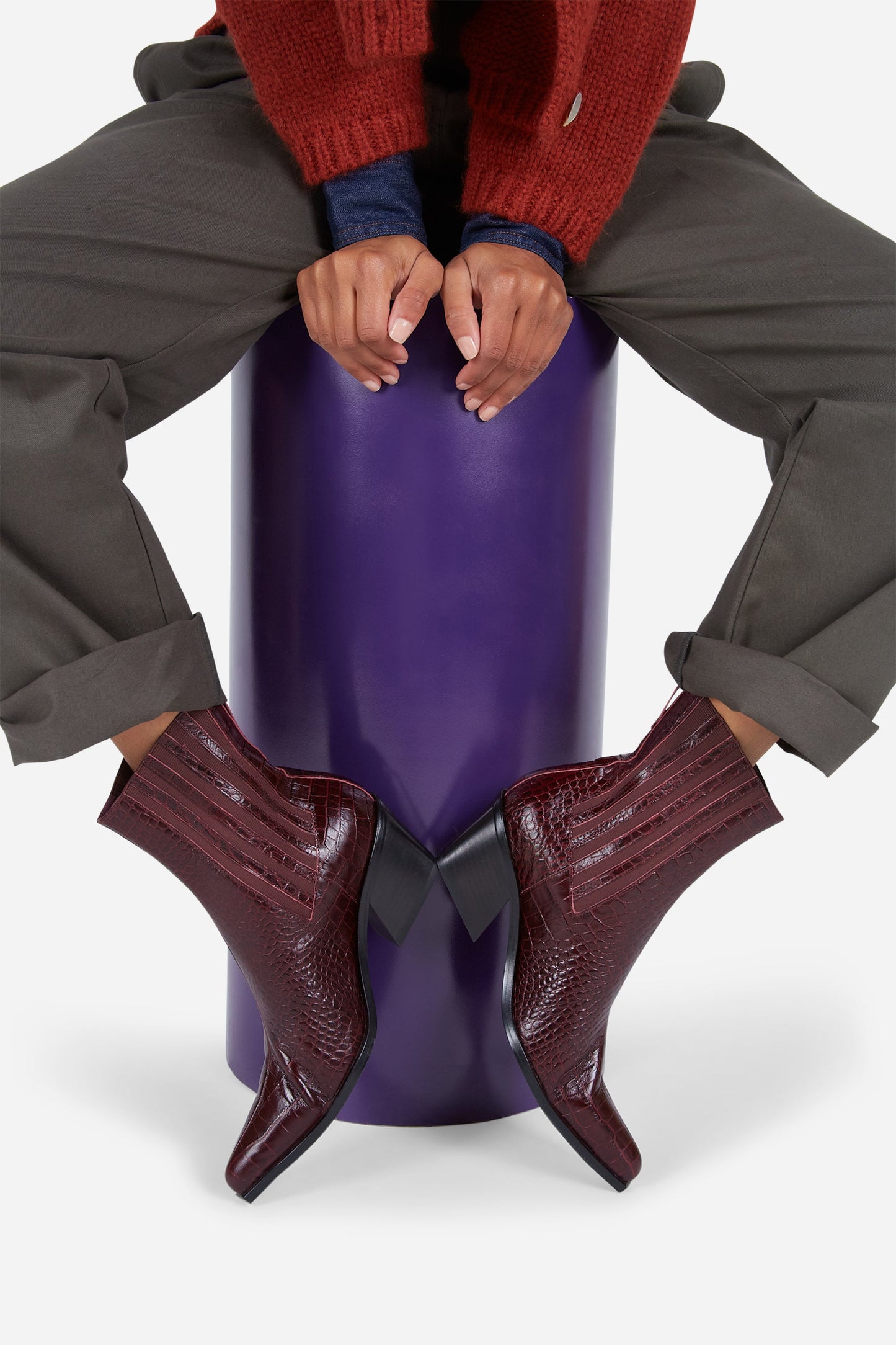Intentionally Blank HILLARY CROC WESTERN BOOT