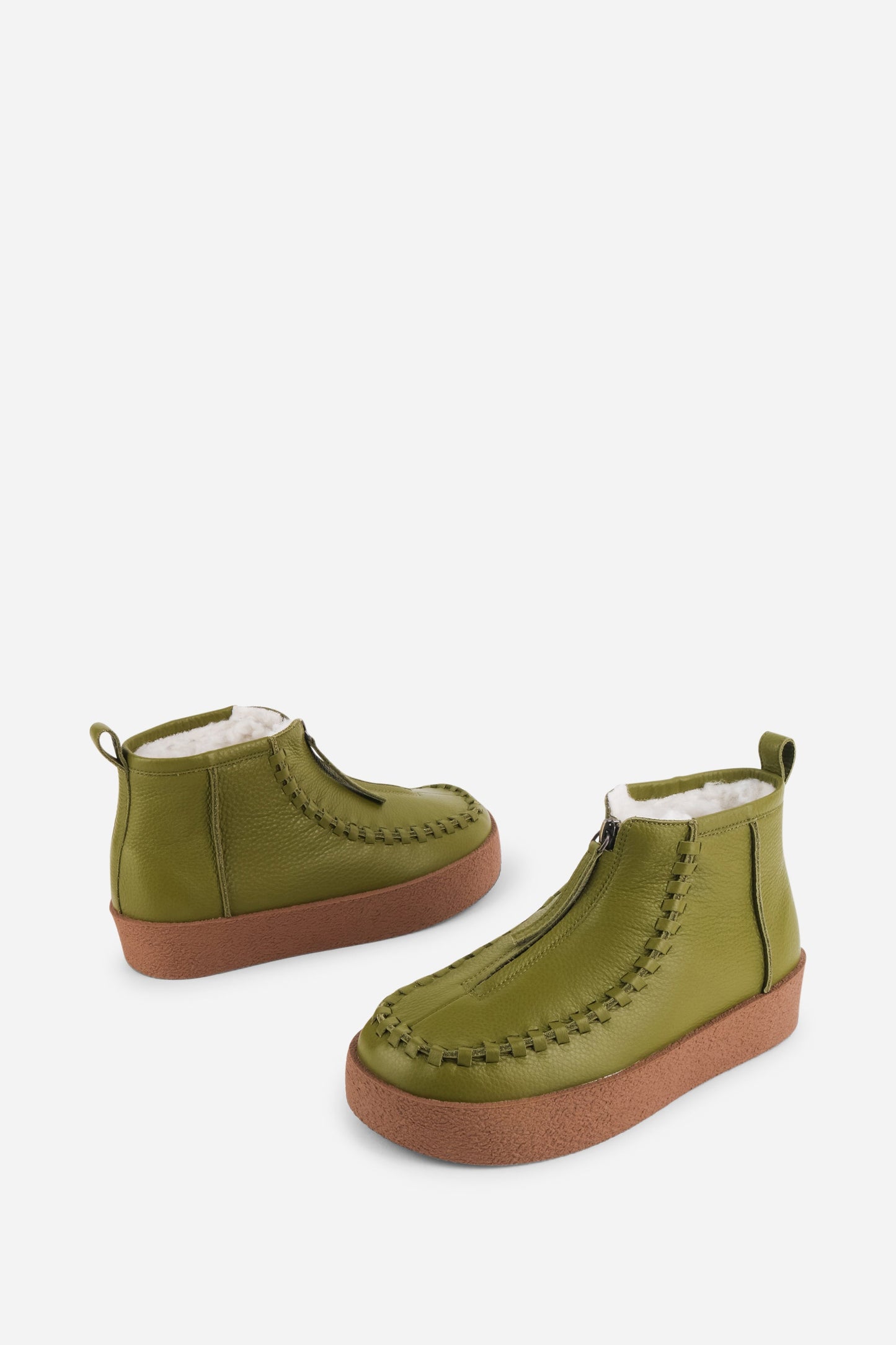 Intentionally Blank TAM TAM FAUX-FUR LINED LEATHER ANKLE BOOT