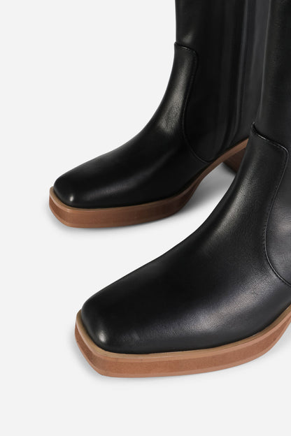 Intentionally Blank NORFOLK STACKED HEEL ANKLE BOOT