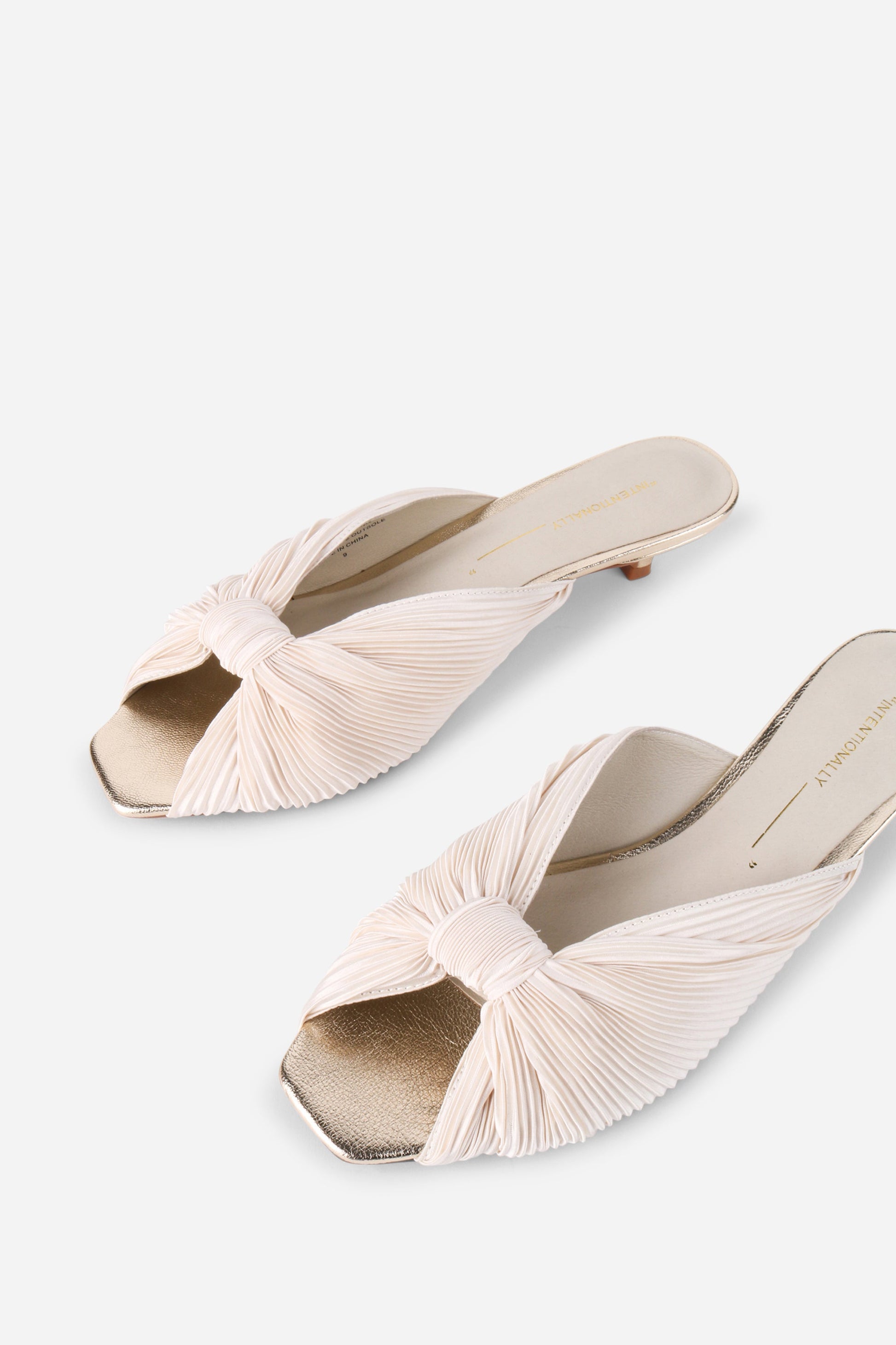 Intentionally Blank CURFEW KITTEN HEEL SATIN SANDAL