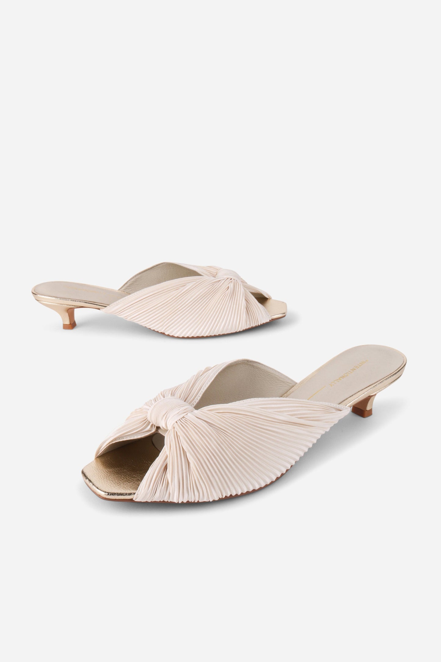 Intentionally Blank CURFEW KITTEN HEEL SATIN SANDAL