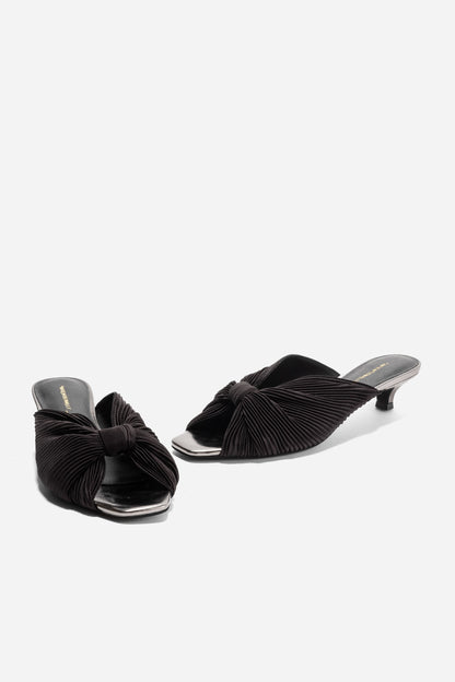 Intentionally Blank CURFEW KITTEN HEEL SATIN SANDAL