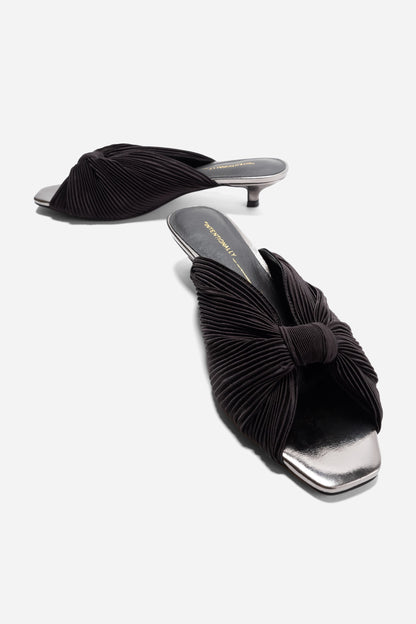 Intentionally Blank CURFEW KITTEN HEEL SATIN SANDAL