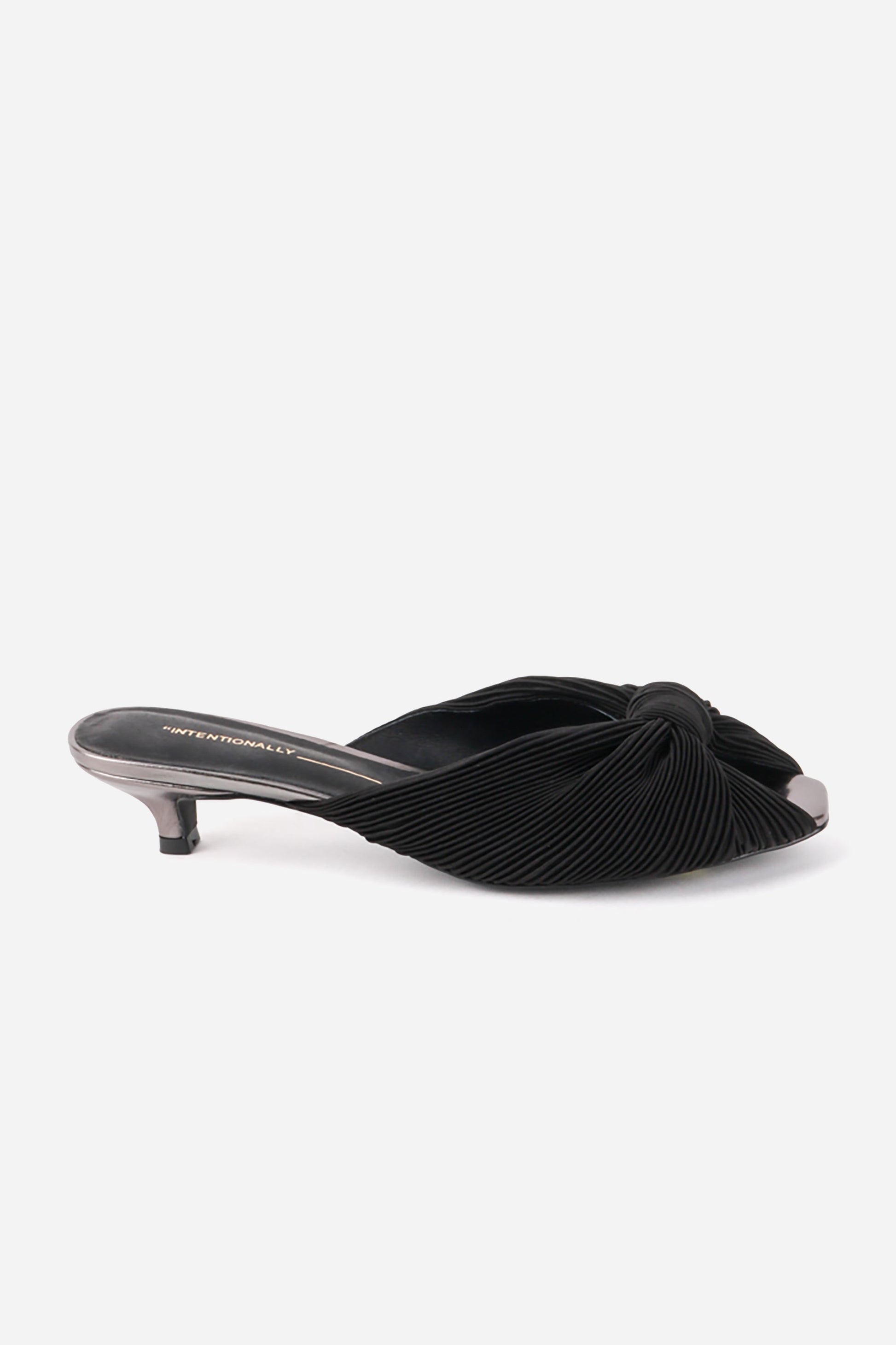 Intentionally Blank CURFEW KITTEN HEEL SATIN SANDAL
