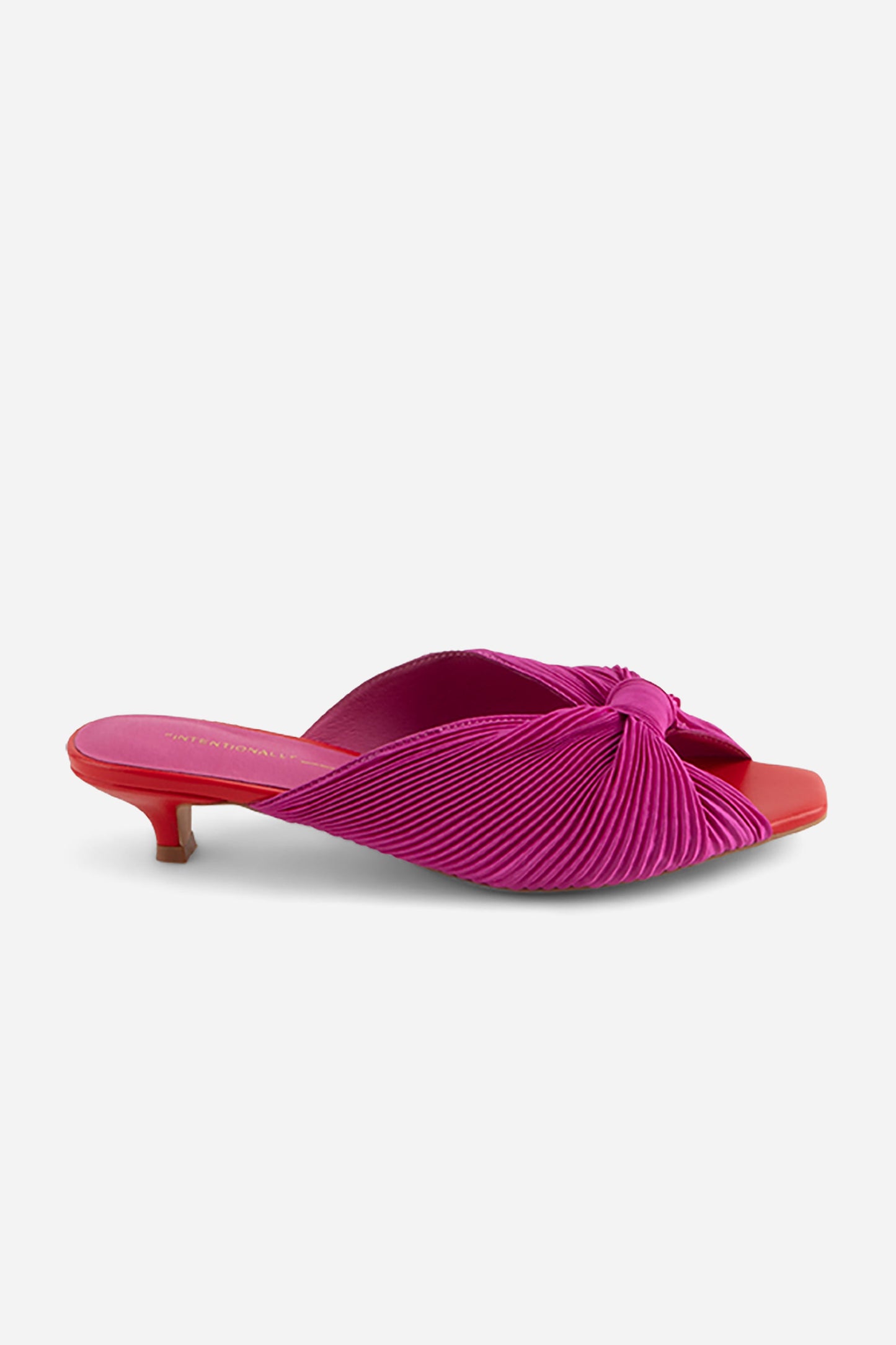 Intentionally Blank CURFEW KITTEN HEEL SATIN SANDAL