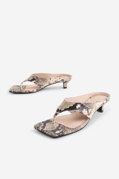 Intentionally Blank YEAR AHEAD SNAKE EMBOSSED KITTEN HEEL