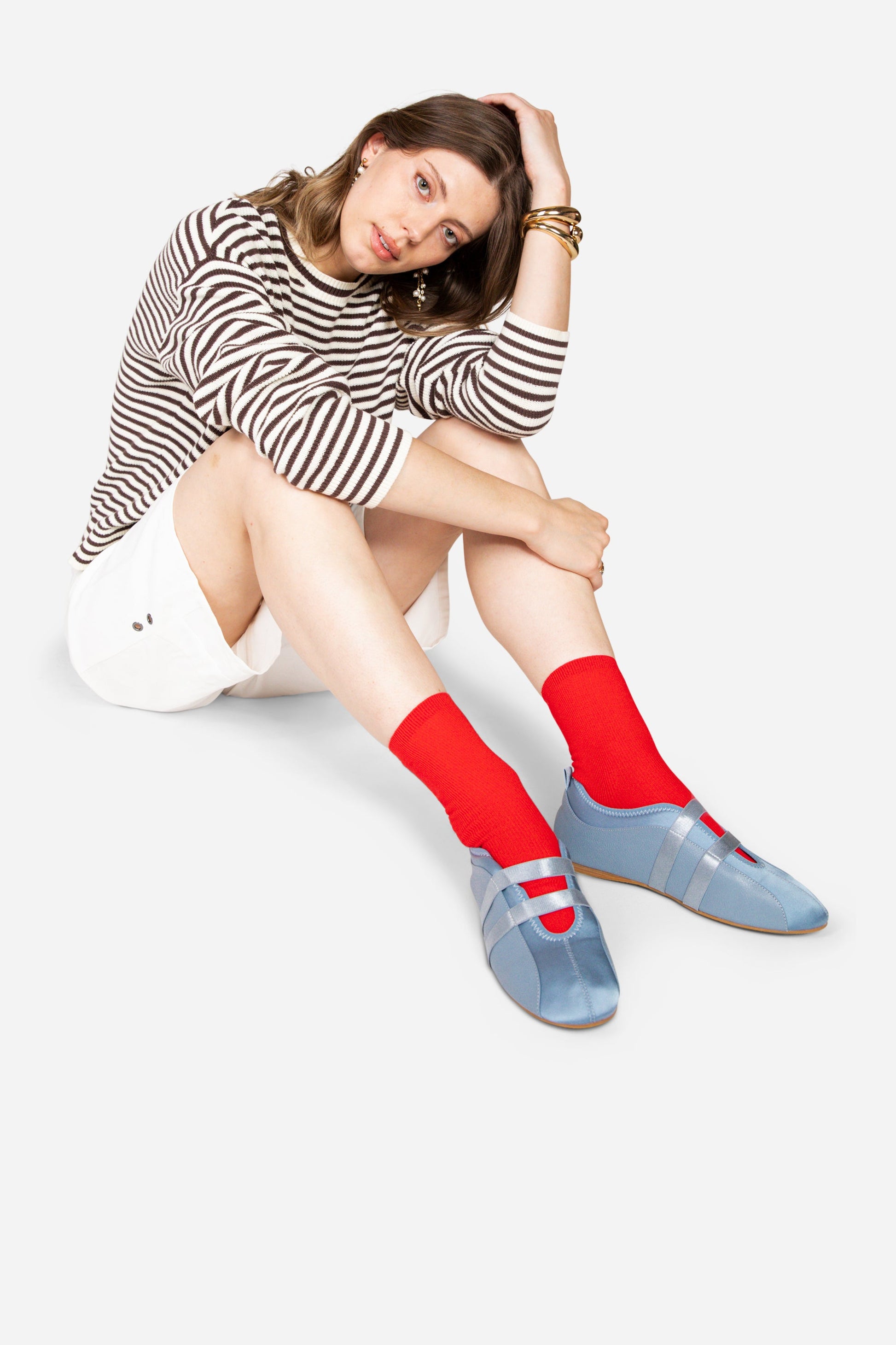 Intentionally Blank SPORTY LEATHER SLIP ON BALLET SNEAKER