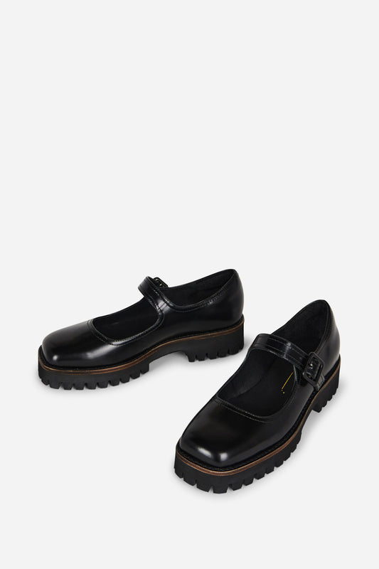 Intentionally Blank VERONICA BOX LEATHER LUG SOLE MARY JANE