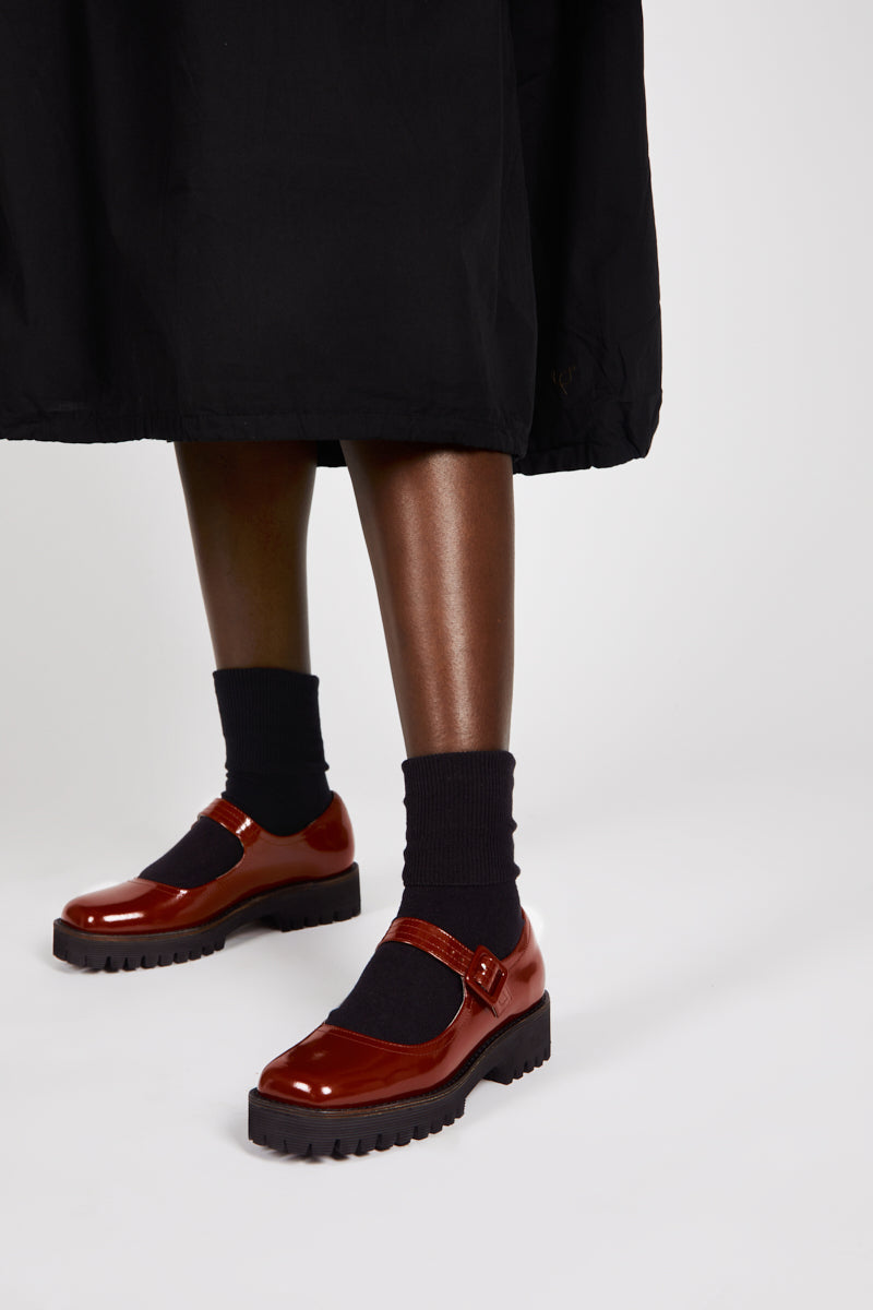 Intentionally Blank VERONICA BOX LEATHER LUG SOLE MARY JANE