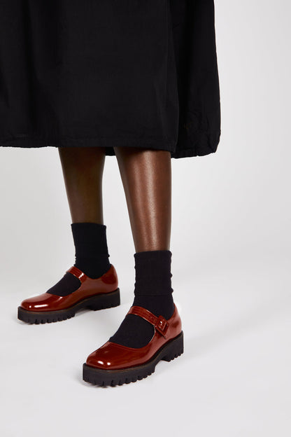 Intentionally Blank VERONICA BOX LEATHER LUG SOLE MARY JANE