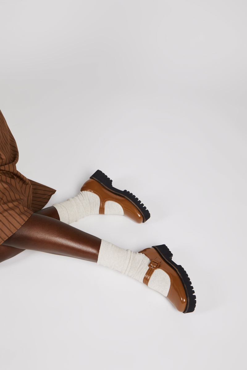 Intentionally Blank VERONICA BOX LEATHER LUG SOLE MARY JANE
