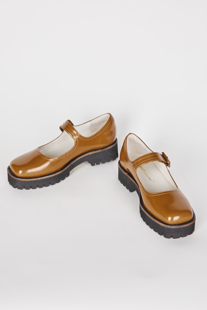 Intentionally Blank VERONICA BOX LEATHER LUG SOLE MARY JANE