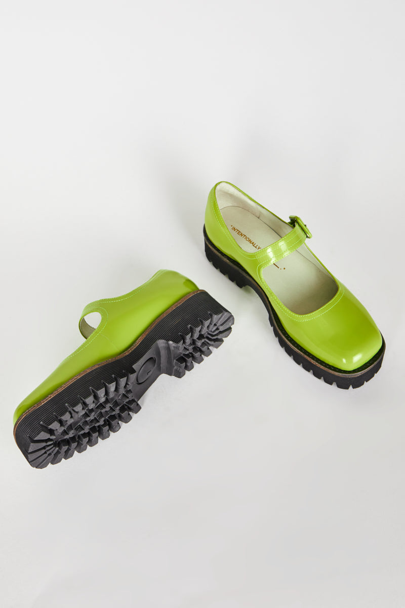 Intentionally Blank VERONICA BOX LEATHER LUG SOLE MARY JANE